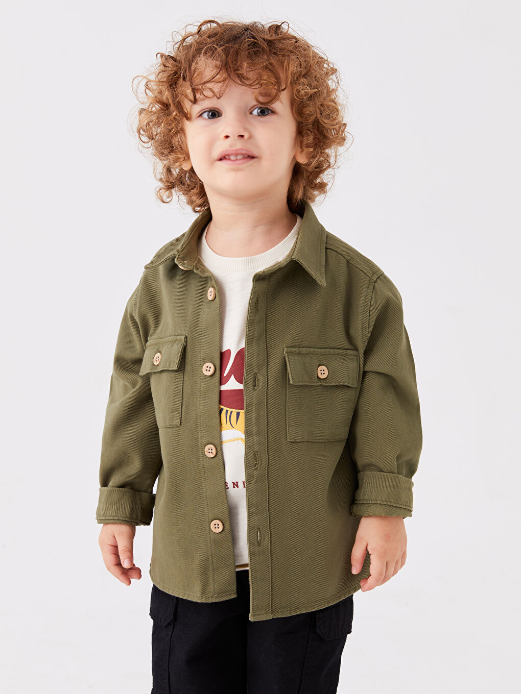 LCW baby Uzun Kollu Basic Erkek Bebek Gömlek -W35449Z1-GUY