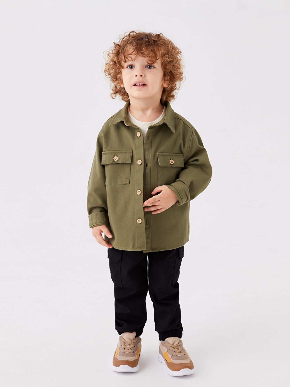 LCW baby Uzun Kollu Basic Erkek Bebek Gömlek -W35449Z1-GUY