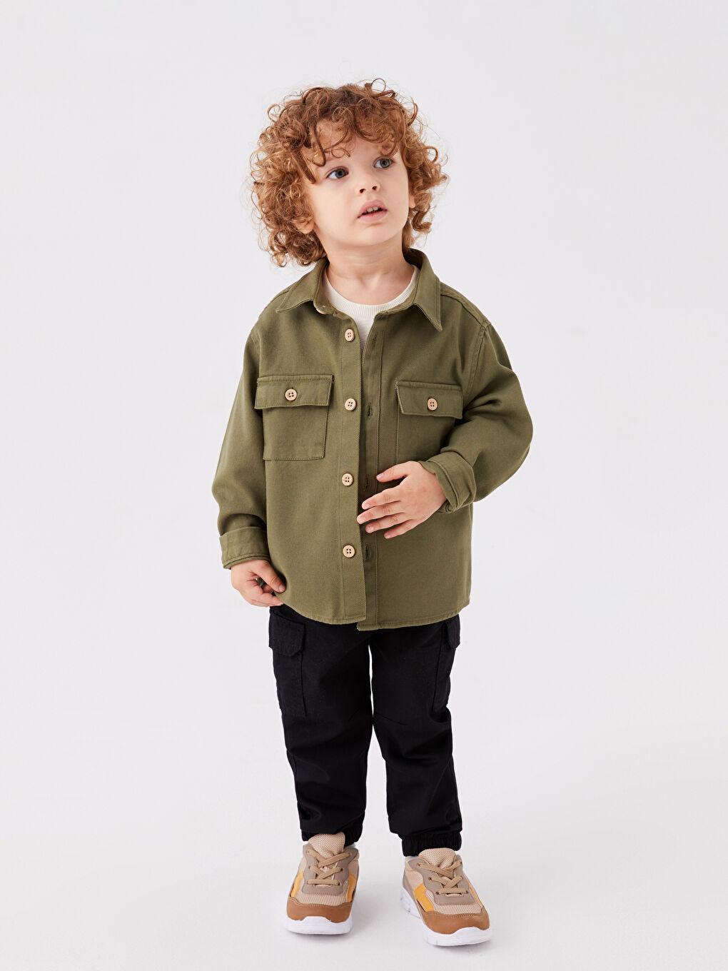 LCW baby Uzun Kollu Basic Erkek Bebek Gömlek -W35449Z1-GUY