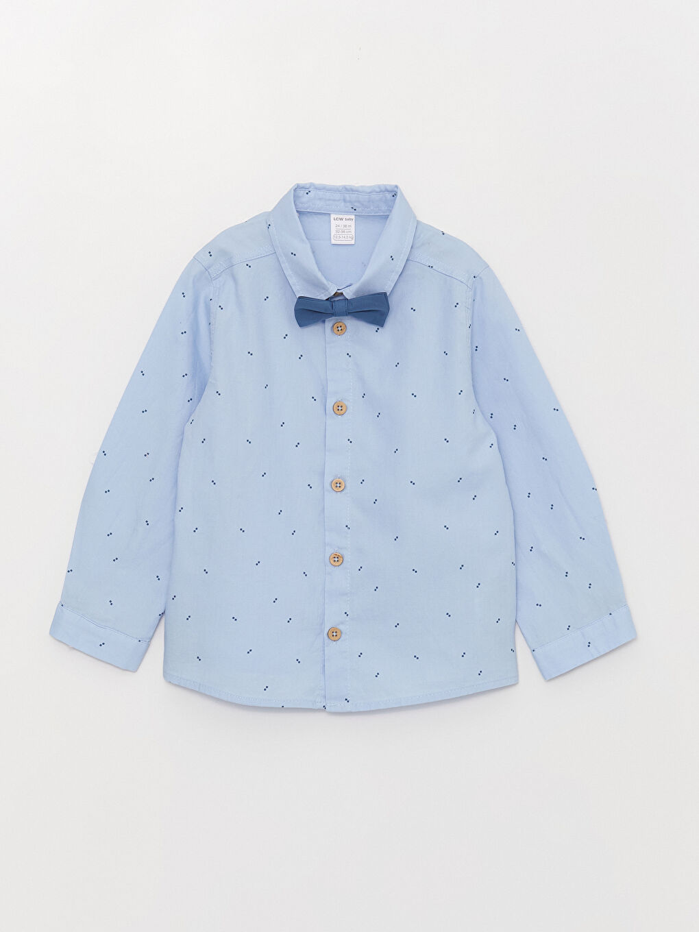 Long Sleeve Patterned Baby Boy Shirt and Bowtie 2-Pack Set -W35453Z1-LQK