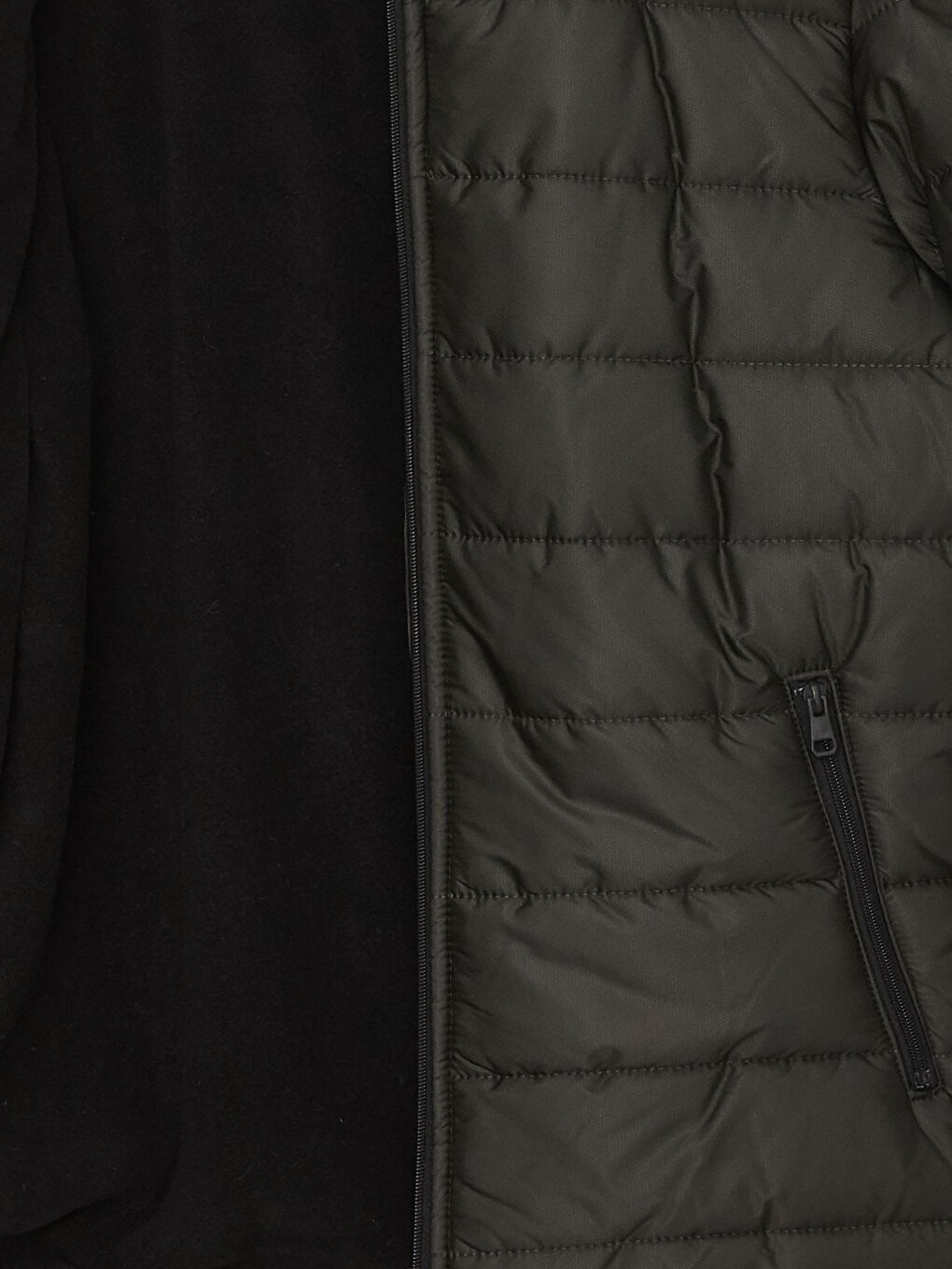 Haki Standart Kalıp Kapüşonlu Erkek Şişme Mont-8