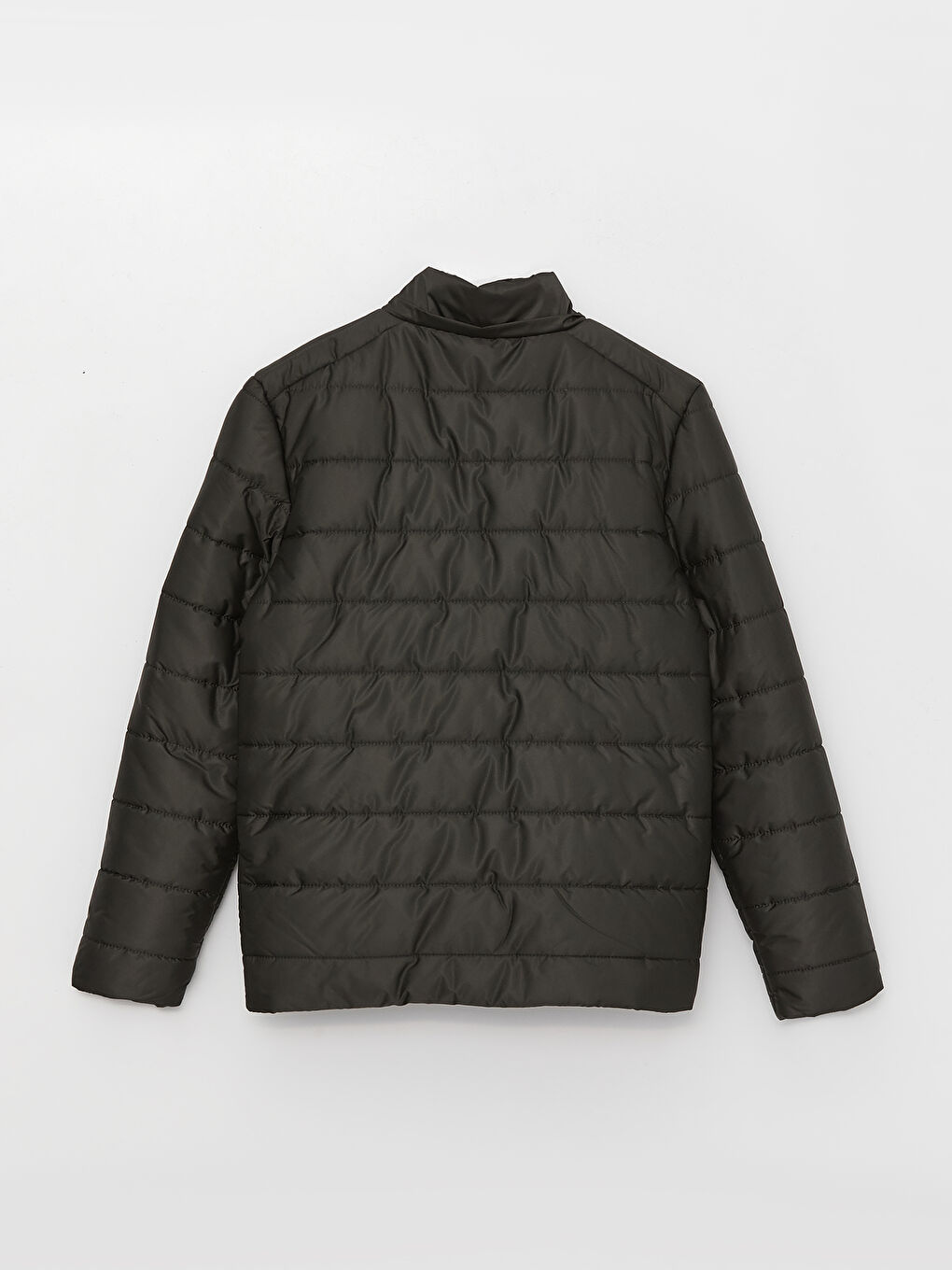 Haki Standart Kalıp Kapüşonlu Erkek Şişme Mont-9