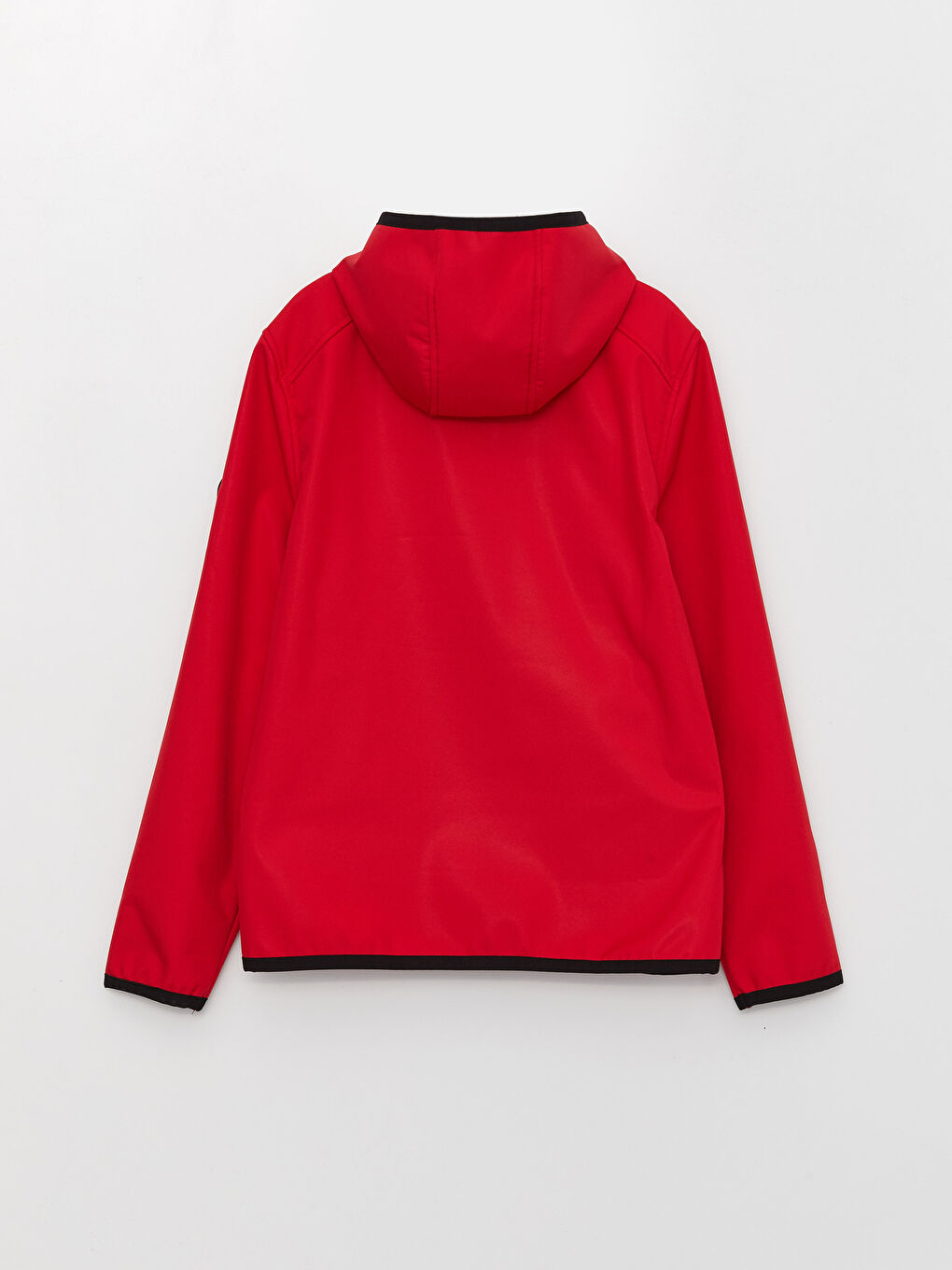 Kırmızı Standart Kalıp Kapüşonlu Erkek Mont-7