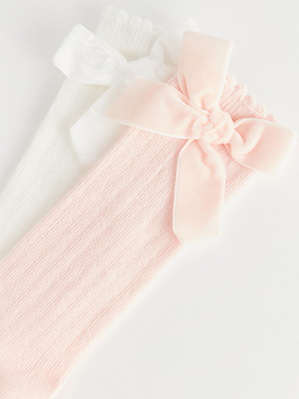 LCW baby Bow Detailed Basic Baby Girl Knee High Socks 2 Pack -W35500Z1-FDU