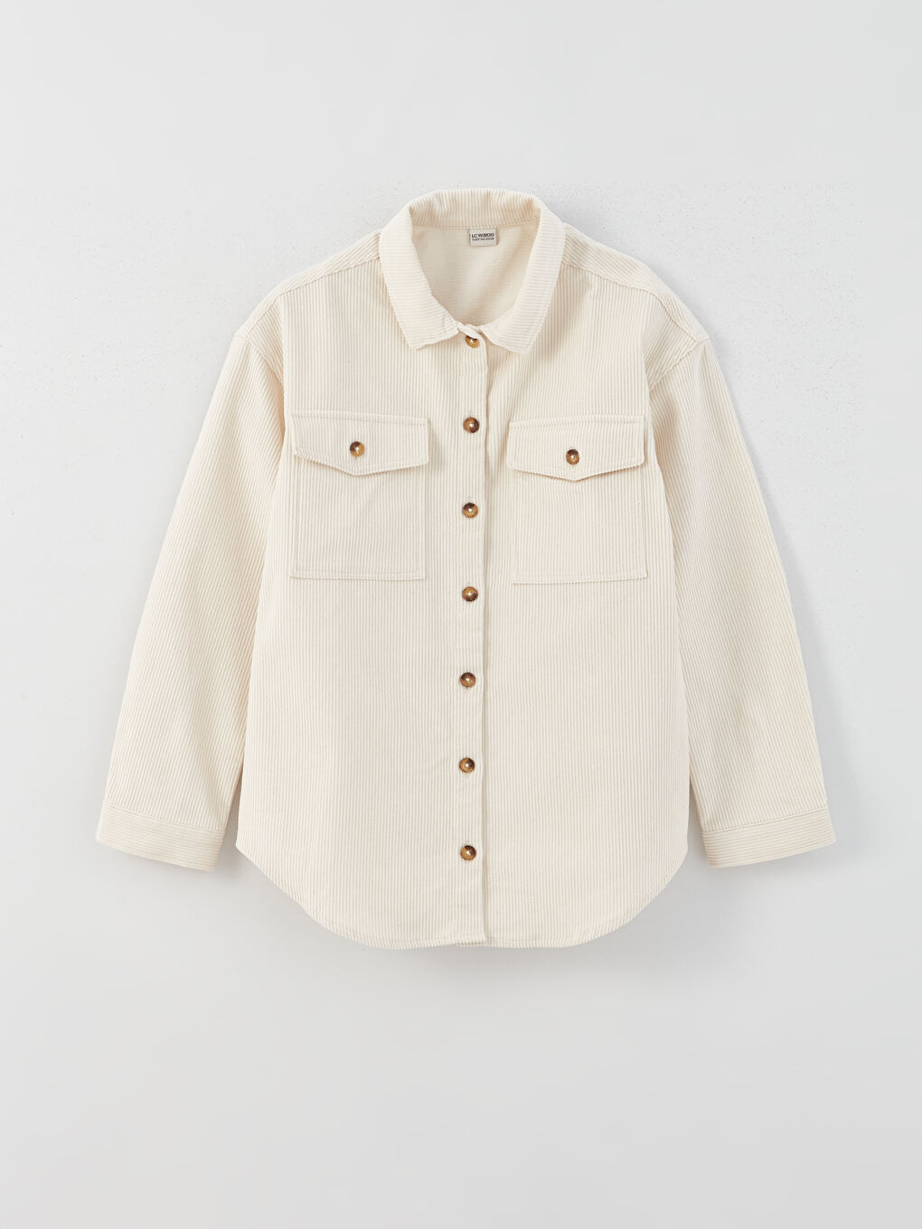 LCW Kids Basic Long Sleeve Velvet Girl Shirt Jacket -W35524Z4-FQG