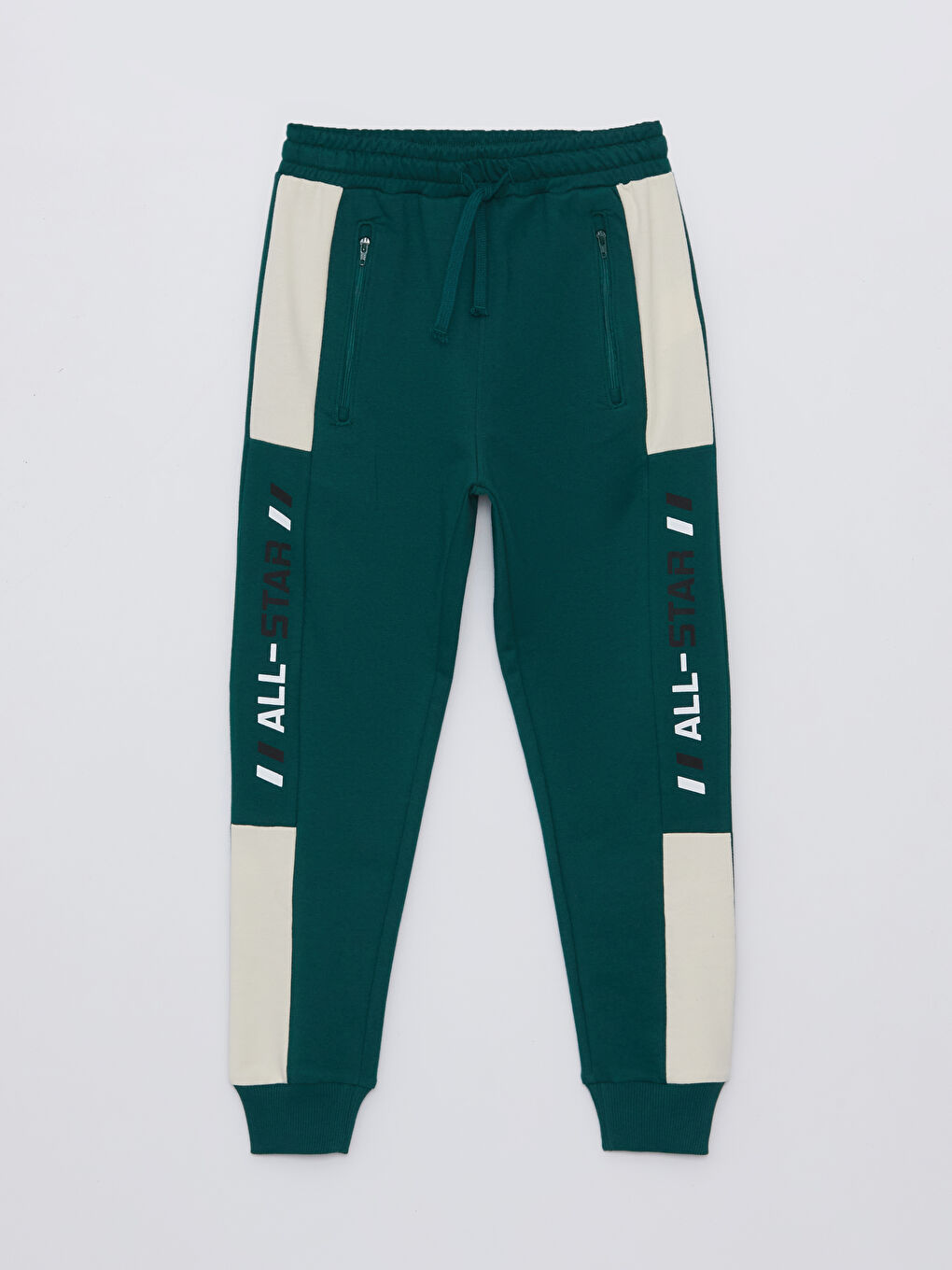 Yeşil Beli Lastikli Baskılı Erkek Çocuk Jogger Eşofman Altı