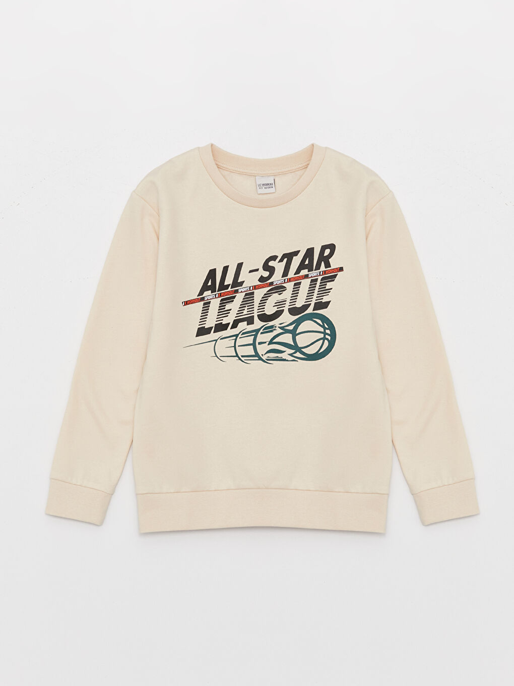 LCW Kids Ten Rengi Bisiklet Yaka Baskılı Uzun Kollu Erkek Çocuk Sweatshirt