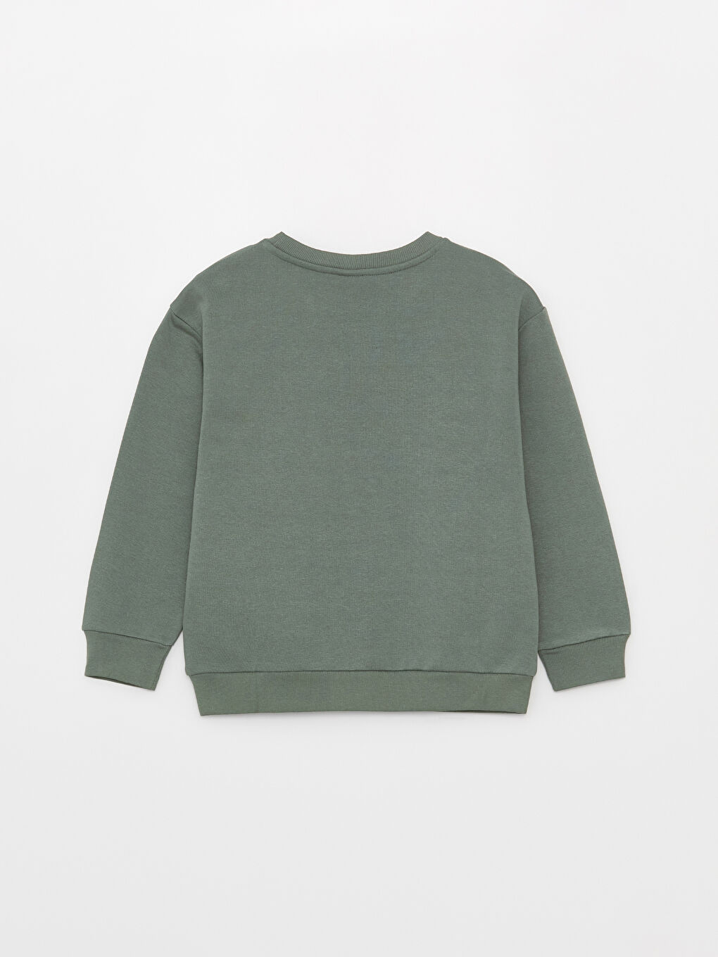 LCW Kids Mat Yeşil Bisiklet Yaka Basic Uzun Kollu Kız Çocuk Sweatshirt - 1