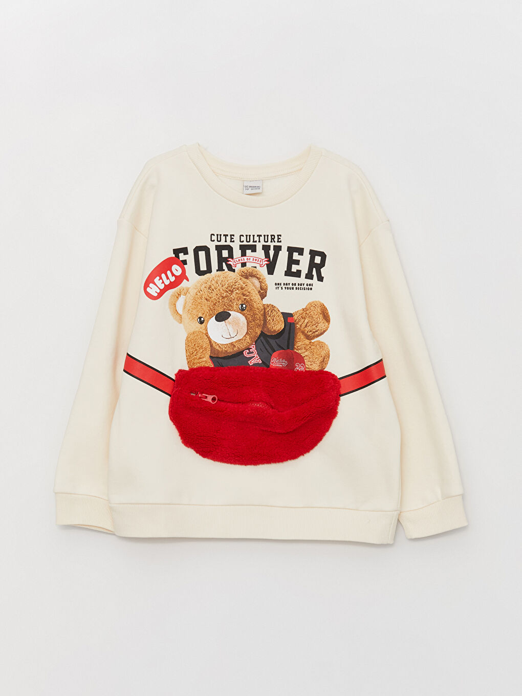 LCW Kids Crew Neck Printed Long Sleeve Girls' Sweatshirt -W35565Z4-FQG
