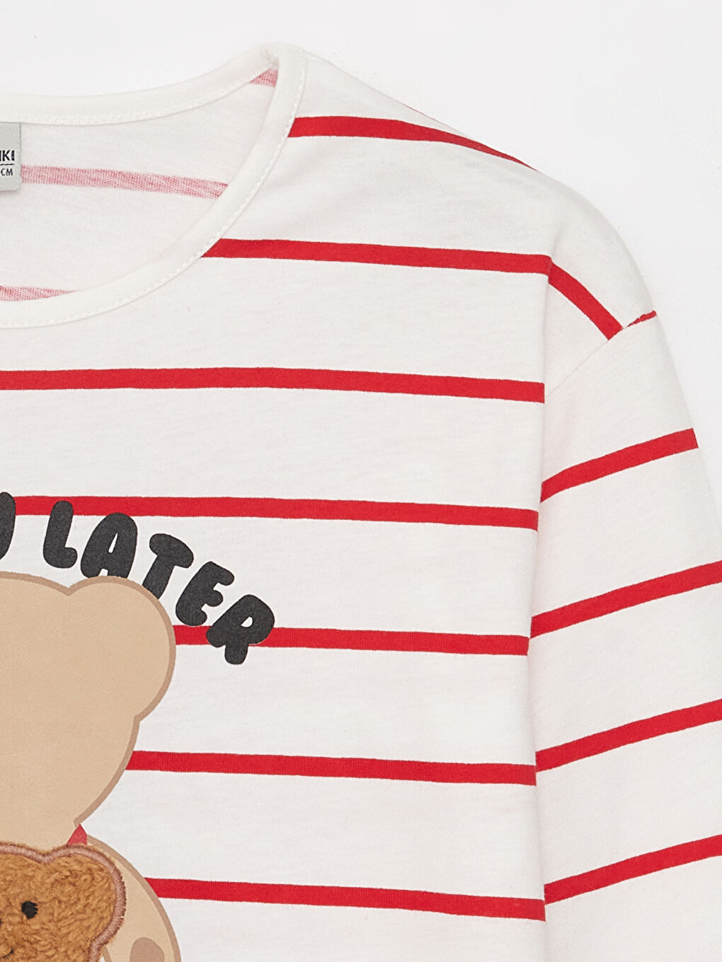 LCW Kids تیشێرت قۆڵ درێژ خەتخەت یه‌خه‌ خڕ بۆ کچان -W35583Z4-LHM