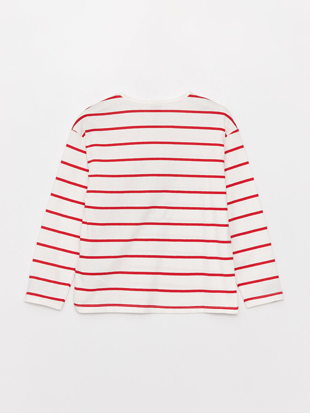 LCW Kids تیشێرت قۆڵ درێژ خەتخەت یه‌خه‌ خڕ بۆ کچان -W35583Z4-LHM