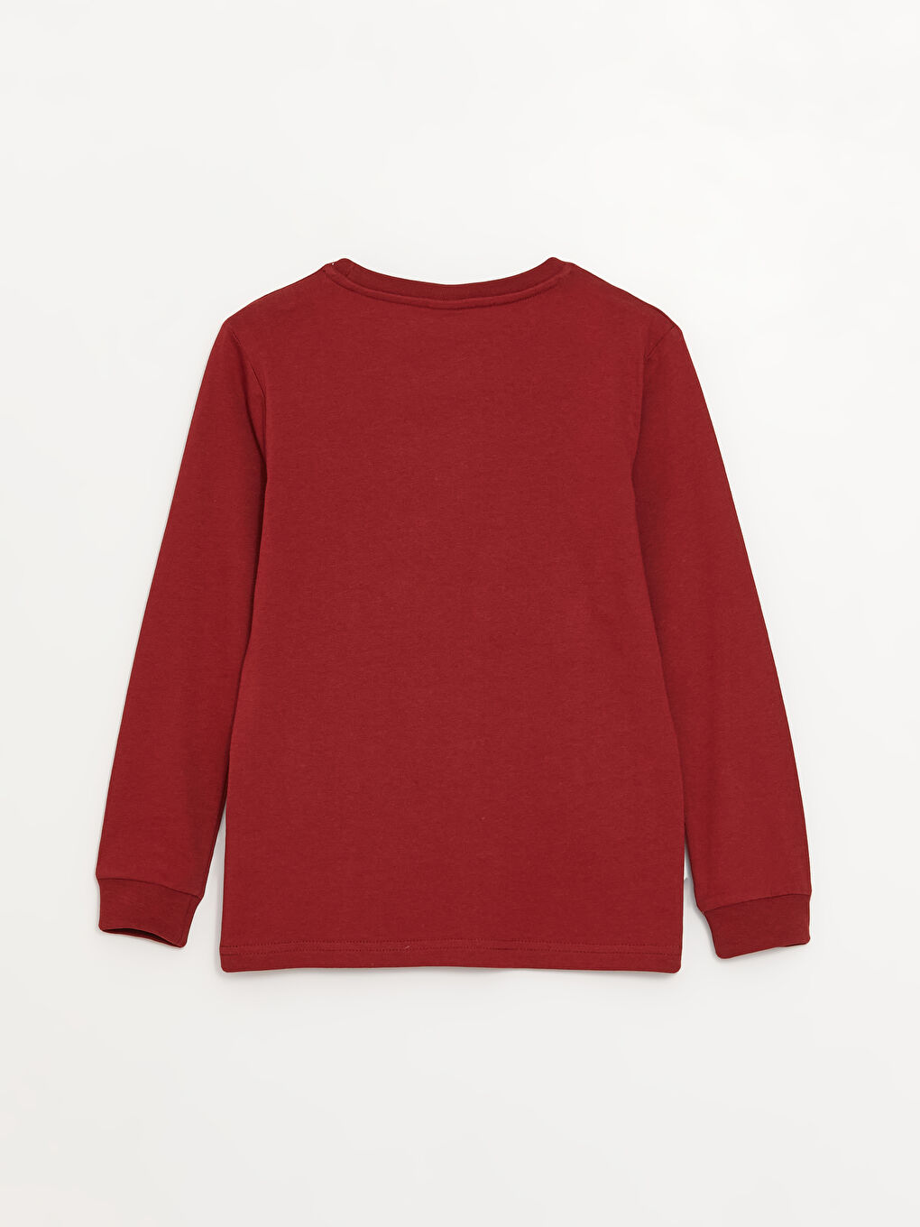 Kırmızı Bisiklet Yaka Baskılı Uzun Kollu Erkek Çocuk Tişört-1