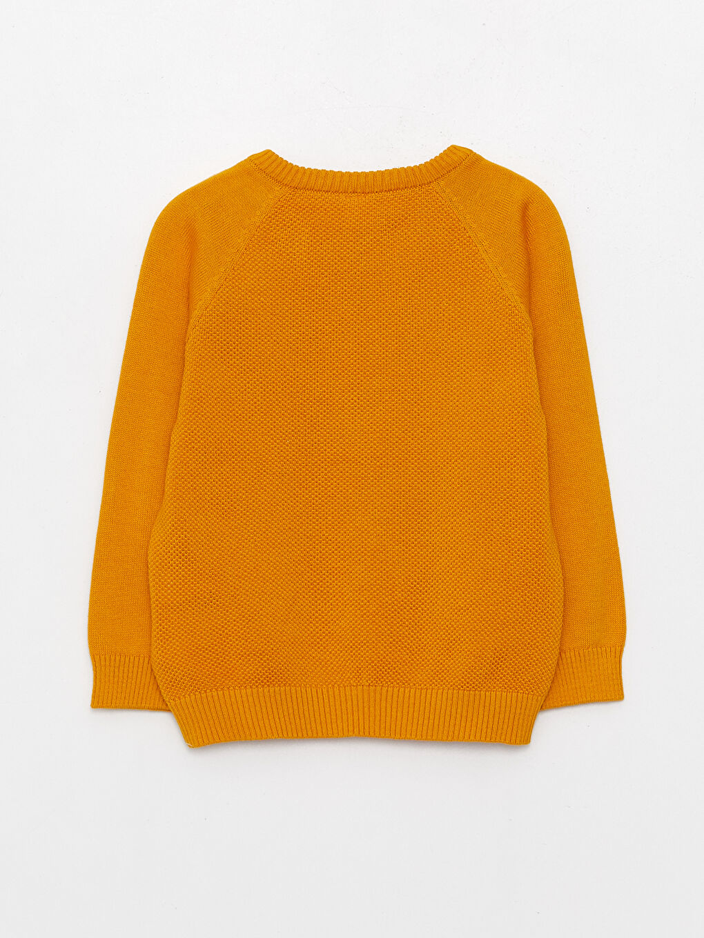 Sarı Bisiklet Yaka Kendinden Desenli Erkek Bebek Triko Kazak-1