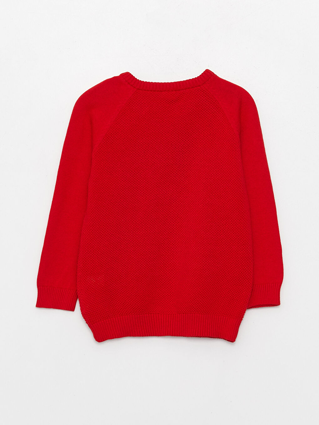 Kırmızı Bisiklet Yaka Kendinden Desenli Erkek Bebek Triko Kazak-1