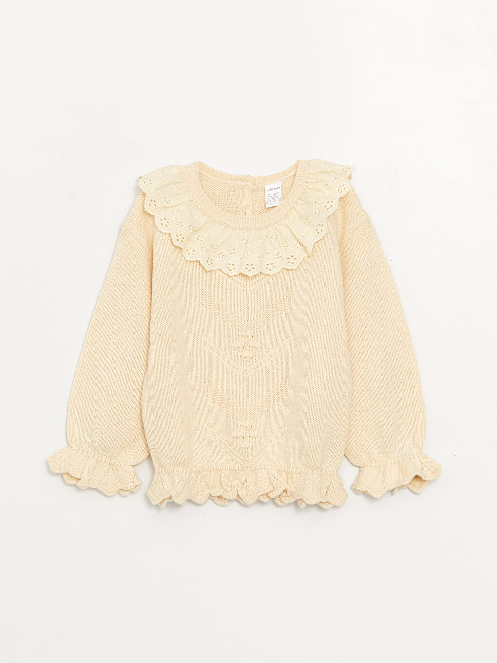 LCW baby Crew Neck Long Sleeve Patterned Baby Girl Knitwear  Sweater -W35683Z1-FT0