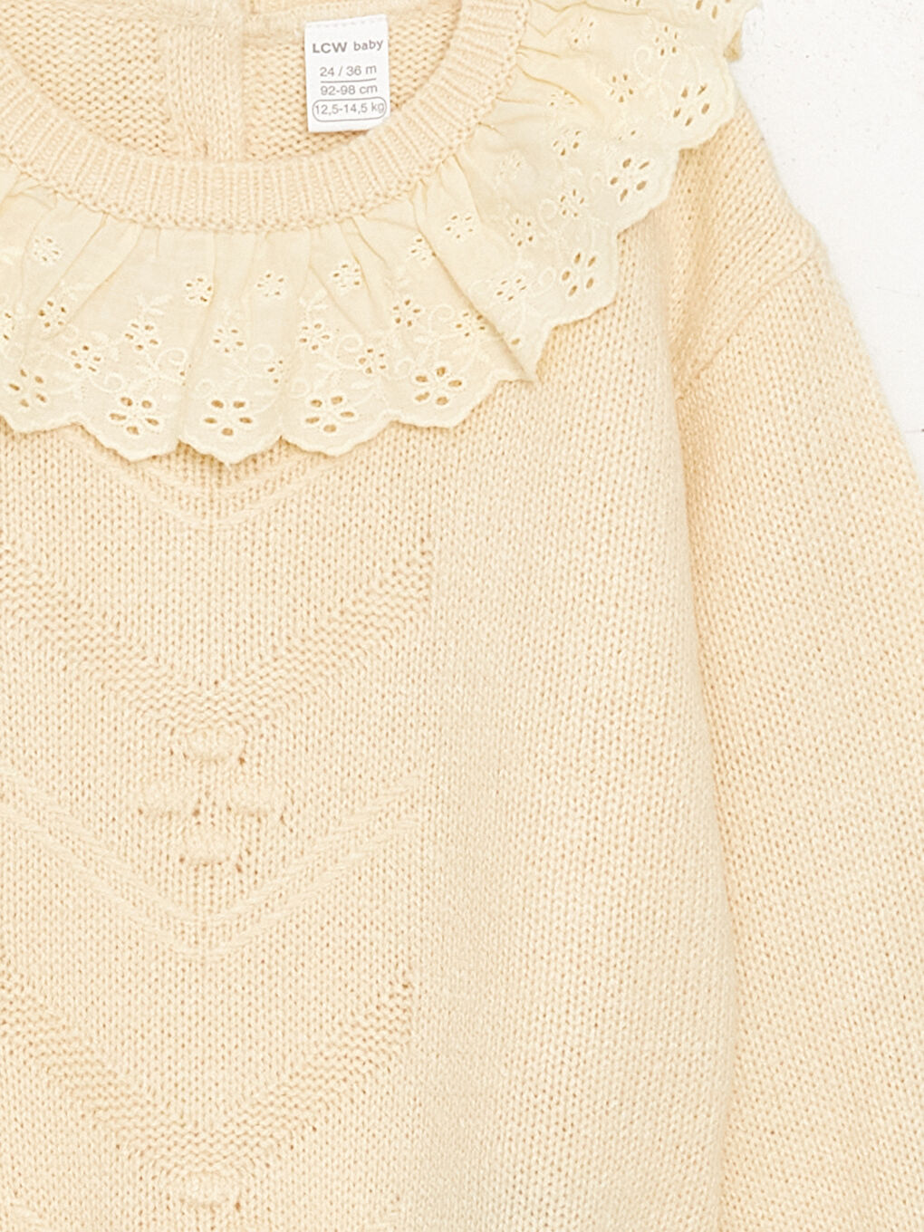 LCW baby Crew Neck Long Sleeve Patterned Baby Girl Knitwear  Sweater -W35683Z1-FT0