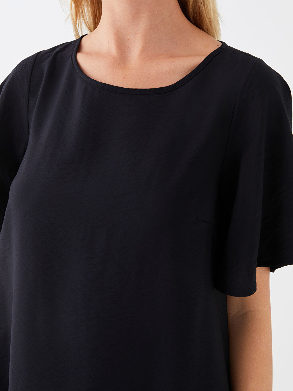 Crew Neck Straight Short Sleeve A Cut Women's Dress-3