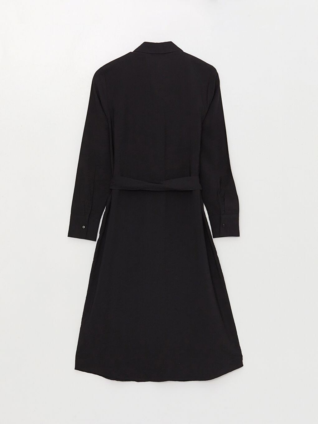 LCWAIKIKI Classic Collared Neck Plain Long Sleeve Women's Dress -W35687Z8-CVL