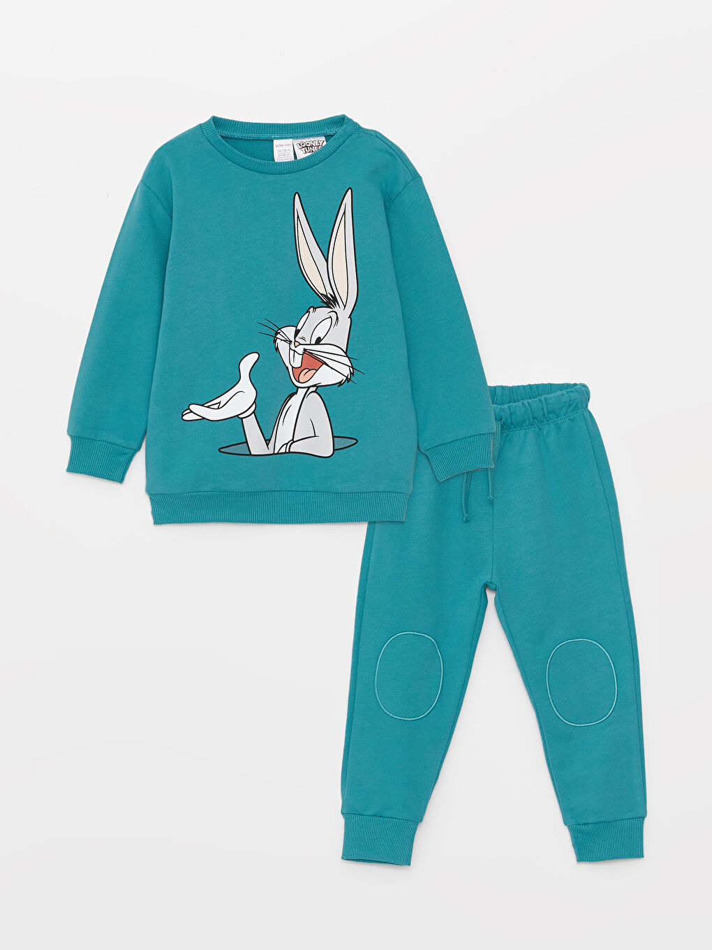 LCW baby Crew Neck Long Sleeve Bugs Bunny Printed Baby Boys' Sweatshirt and Pants 2 Pack Set -W35699Z1-GSW