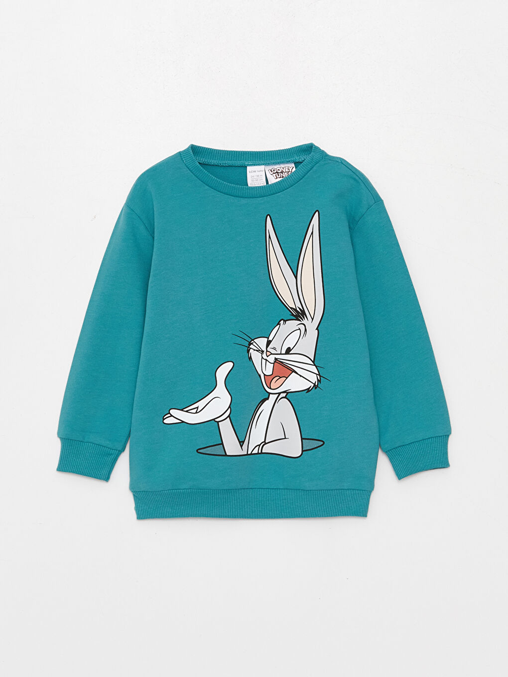LCW baby Crew Neck Long Sleeve Bugs Bunny Printed Baby Boys' Sweatshirt and Pants 2 Pack Set -W35699Z1-GSW