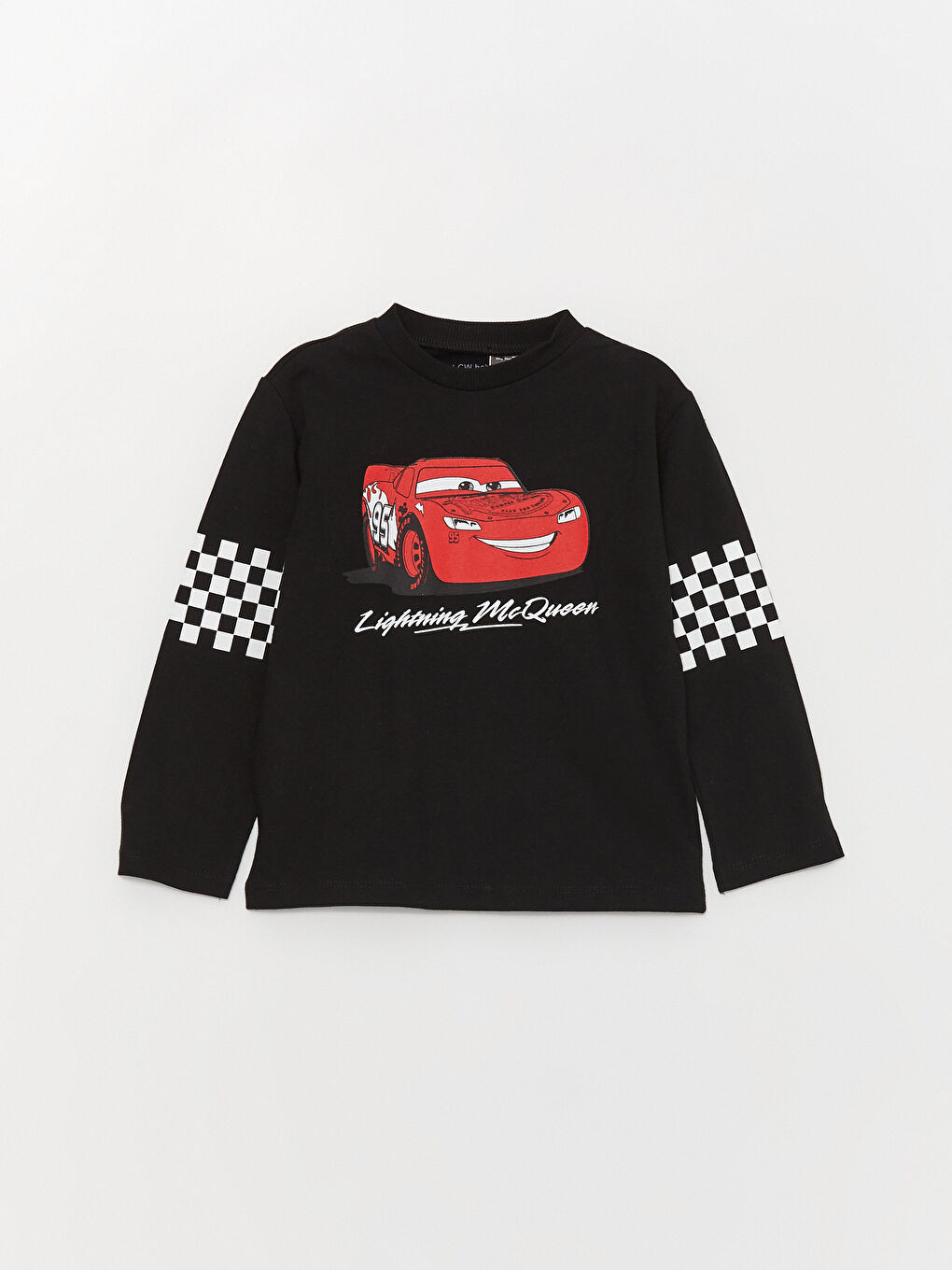 LCW baby Yeni Siyah Bisiklet Yaka Uzun Kollu Cars Baskılı Erkek Bebek Sweatshirt ve Eşofman Alt 2'li Takım - 1