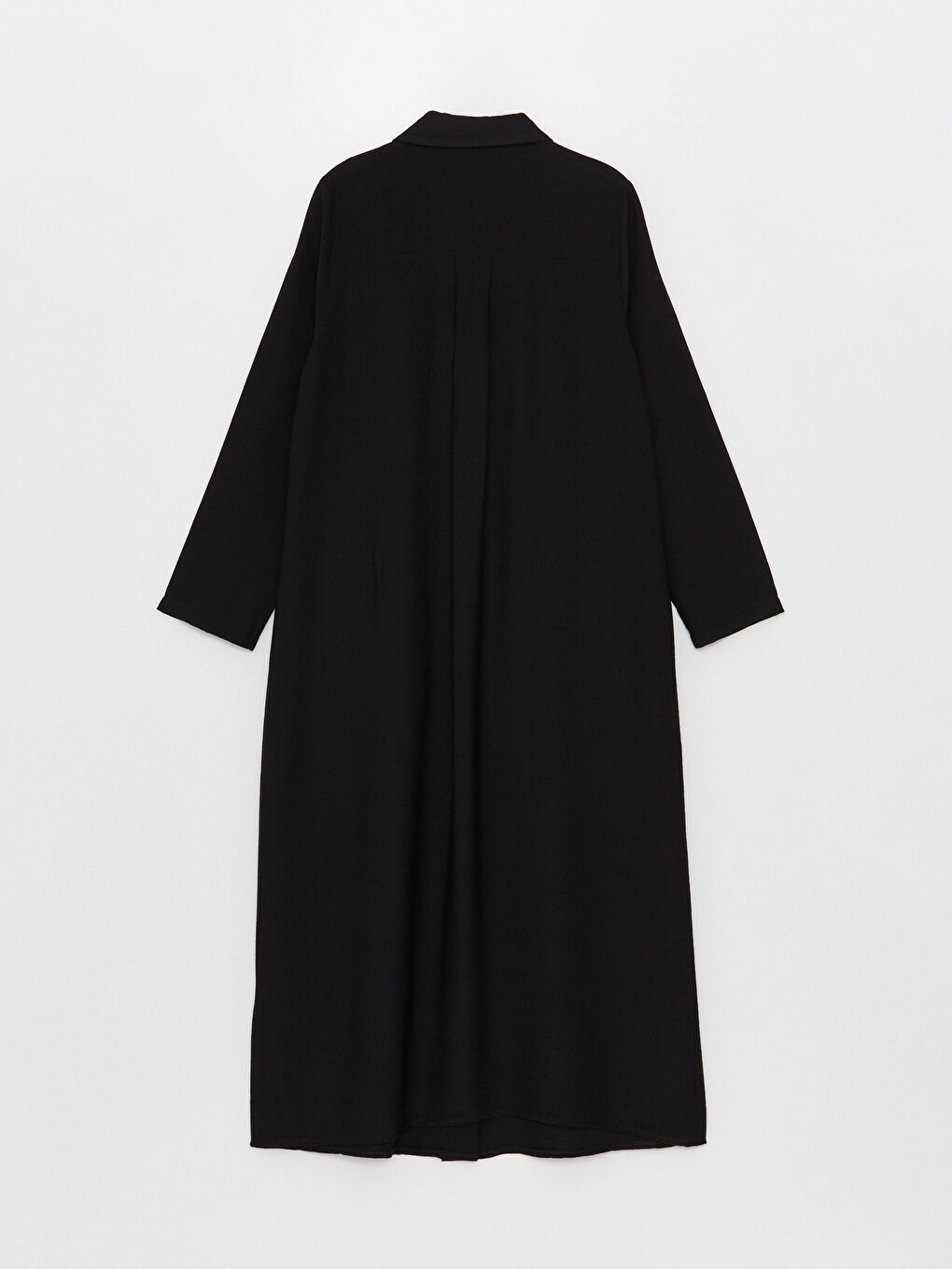 Siyah Gömlek Yaka Kadın Ferace-6