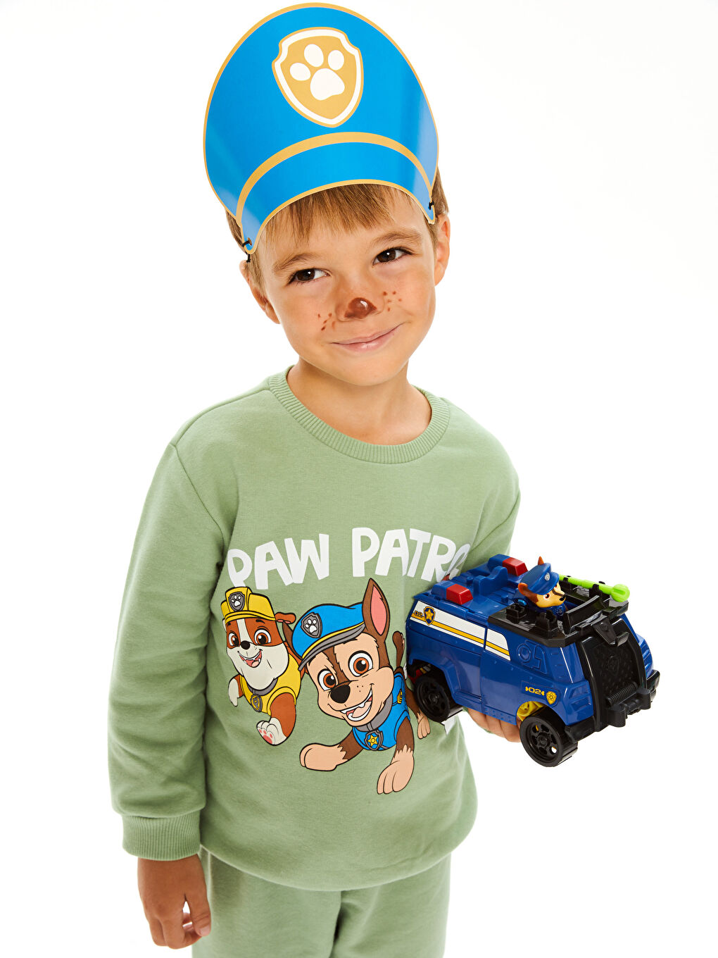 LCW baby Mat Yeşil Bisiklet Yaka Uzun Kollu Paw Patrol Baskılı Erkek Bebek Sweatshirt - 1