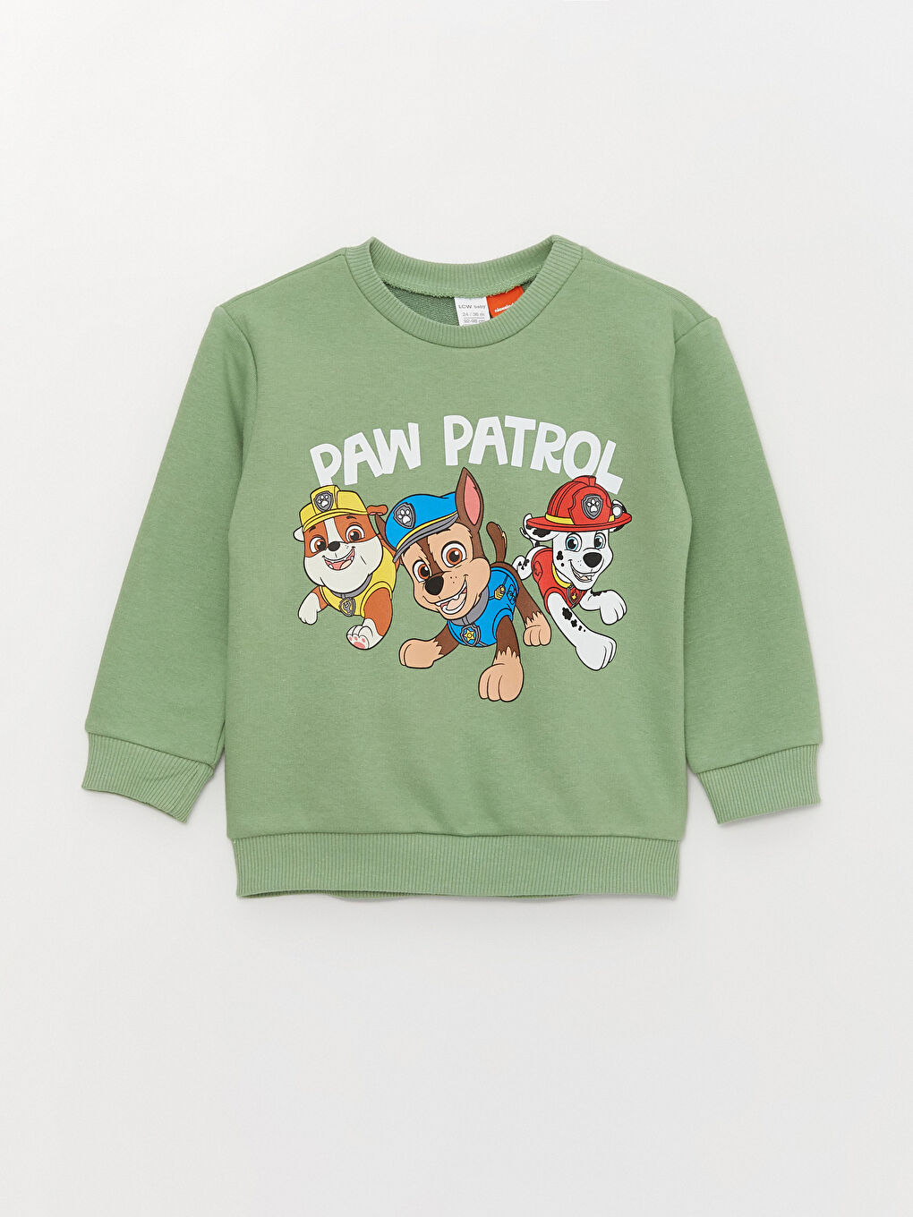 LCW baby Mat Yeşil Bisiklet Yaka Uzun Kollu Paw Patrol Baskılı Erkek Bebek Sweatshirt - 3