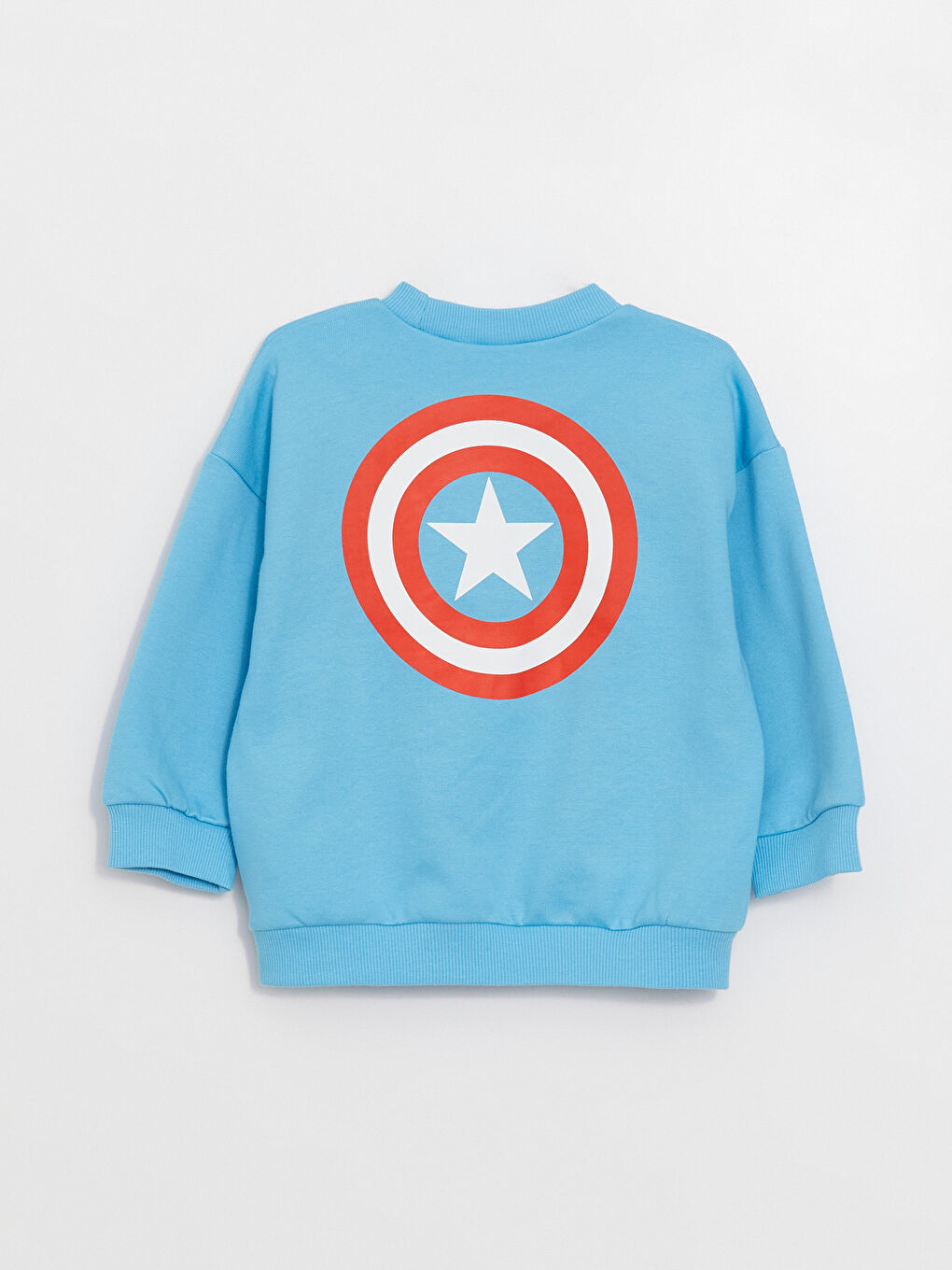 LCW baby Mavi Bisiklet Yaka Uzun Kollu Captain America Baskılı Erkek Bebek Sweatshirt - 2