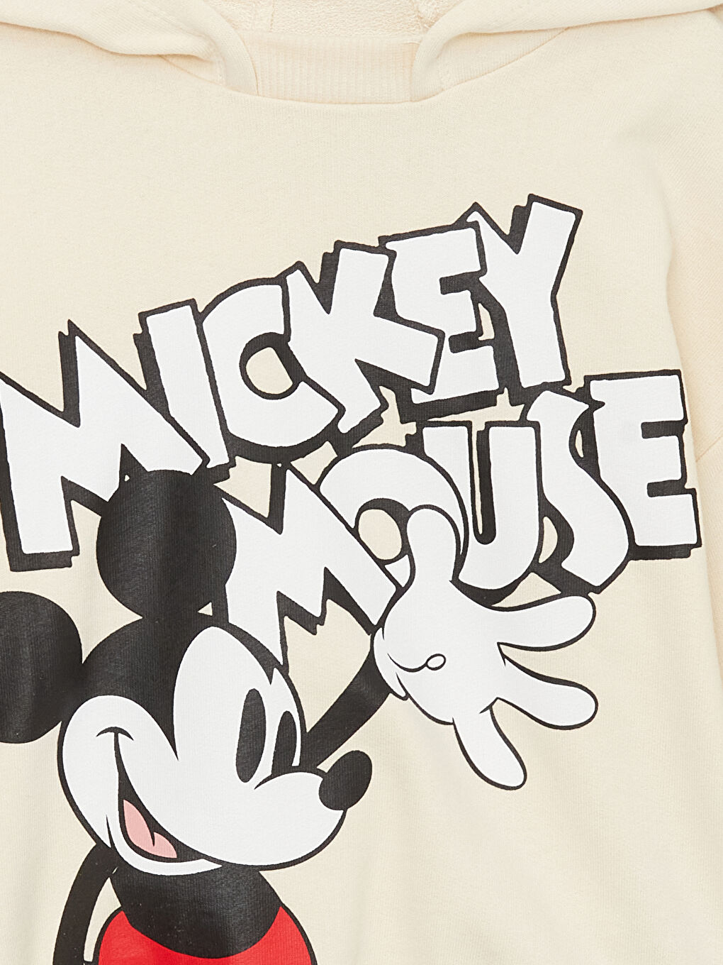 LCW baby Açık Bej Uzun Kollu Mickey Mouse Baskılı Erkek Bebek Hoodie - 1