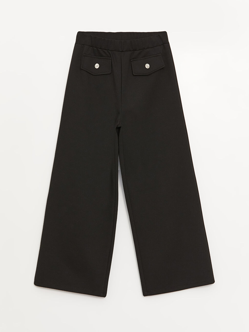 Siyah Beli Lastikli Wideleg Kız Çocuk Pantolon