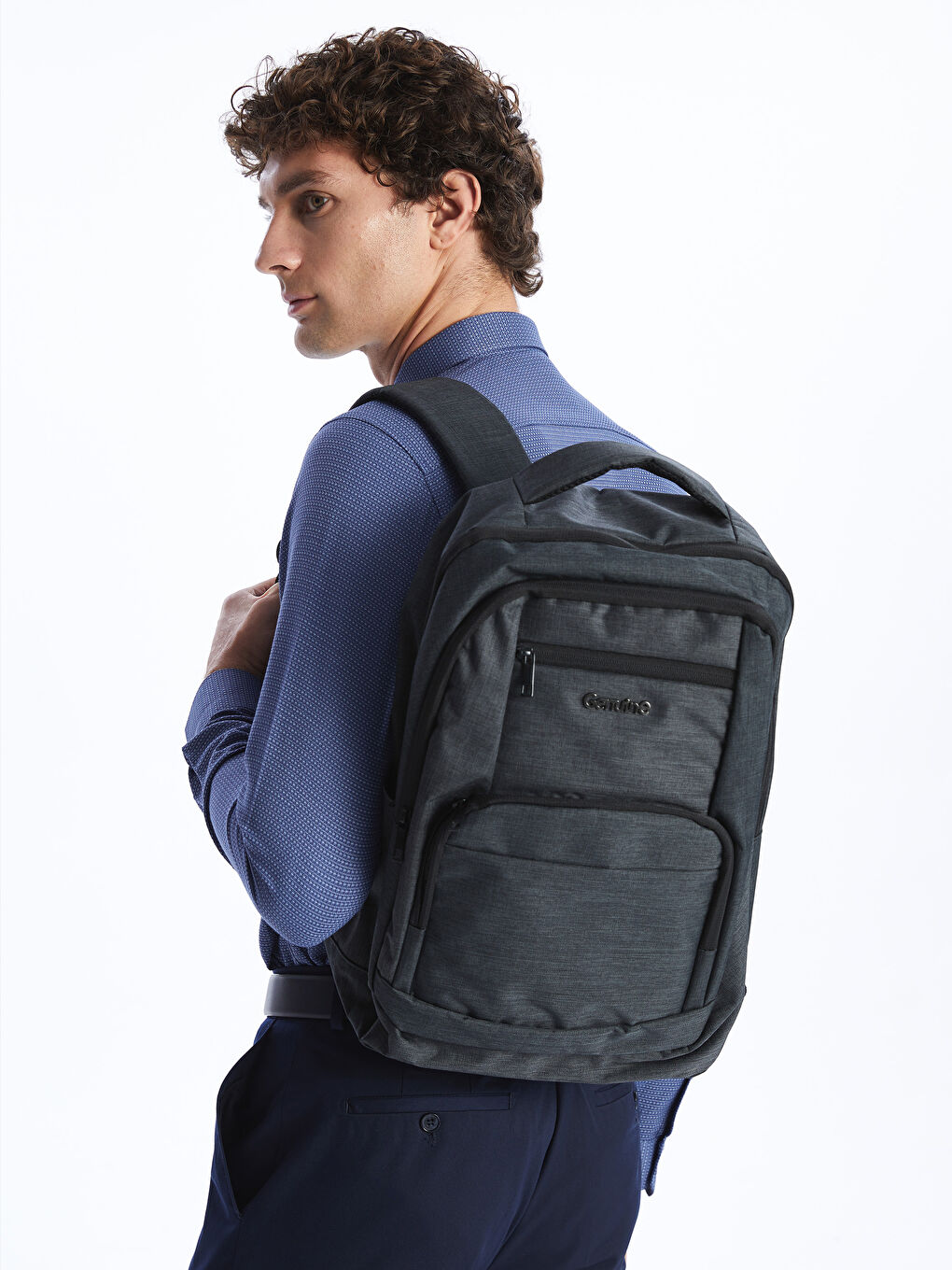 Antrasit Çok Cepli Laptop Bölmeli Erkek Sırt Çantası
