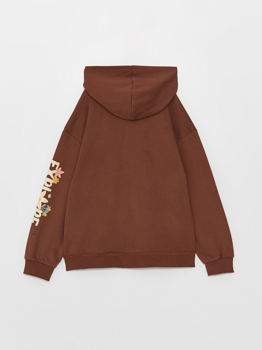 Hooded Printed Long Sleeve Girls' Sweatshirt-1