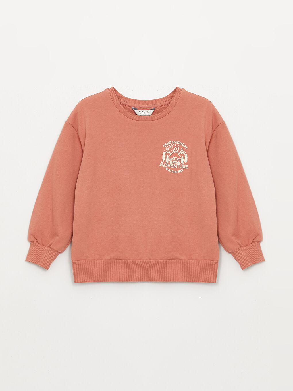 LCW Kids Bisiklet Yaka Baskılı Uzun Kollu Kız Çocuk Sweatshirt -W35802Z4-S1Z