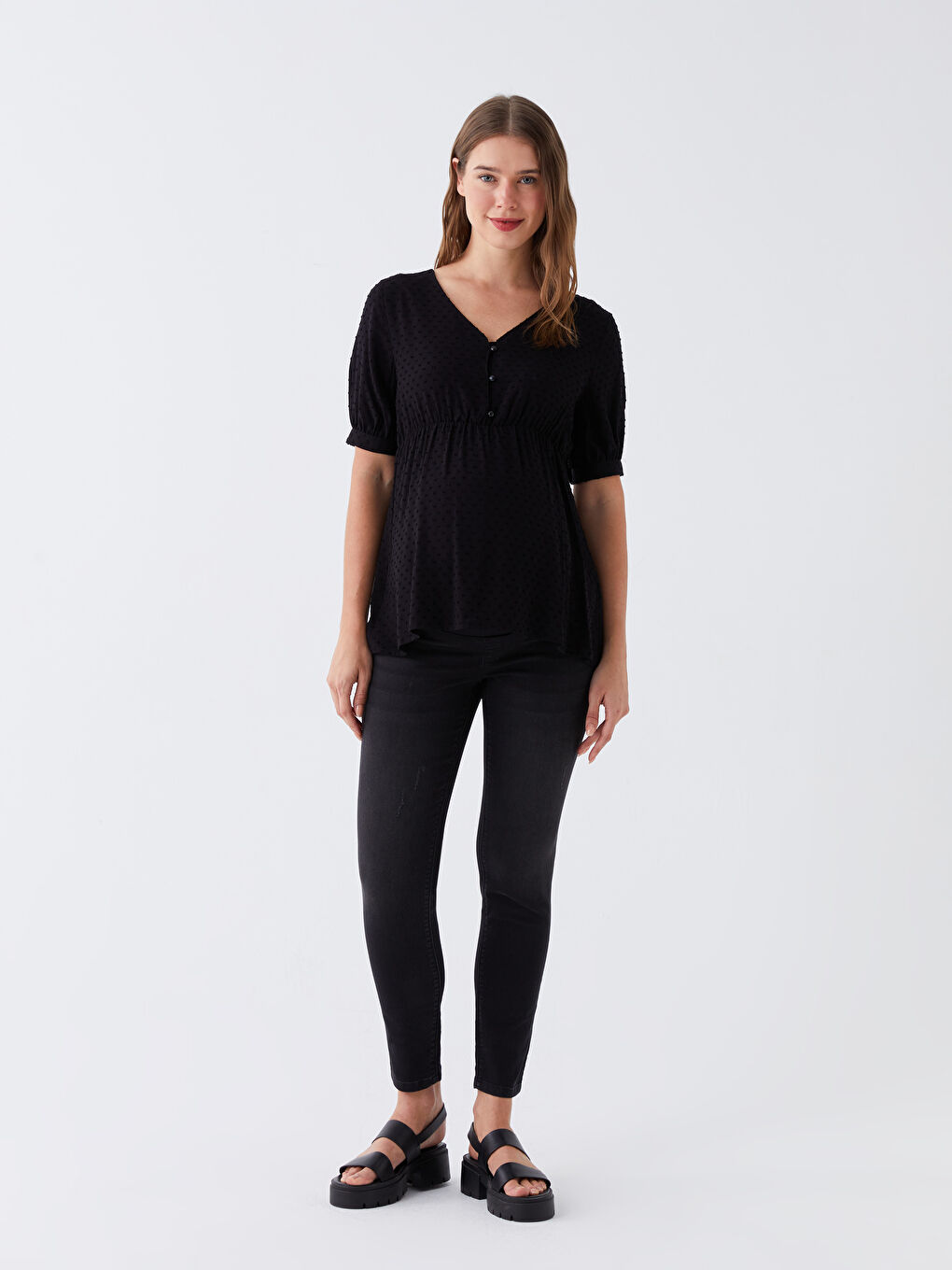 Mercury Skinny Fit Pocket Detailed Maternity Jeans with Abdominal Panels -W35828Z8-326