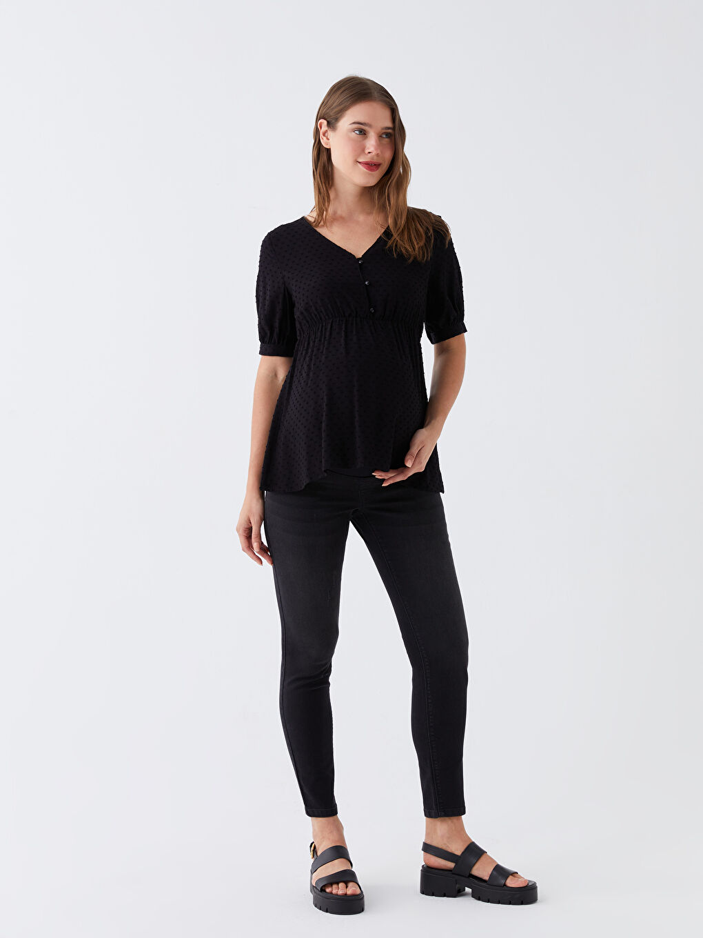 Mercury Skinny Fit Pocket Detailed Maternity Jeans with Abdominal Panels -W35828Z8-326