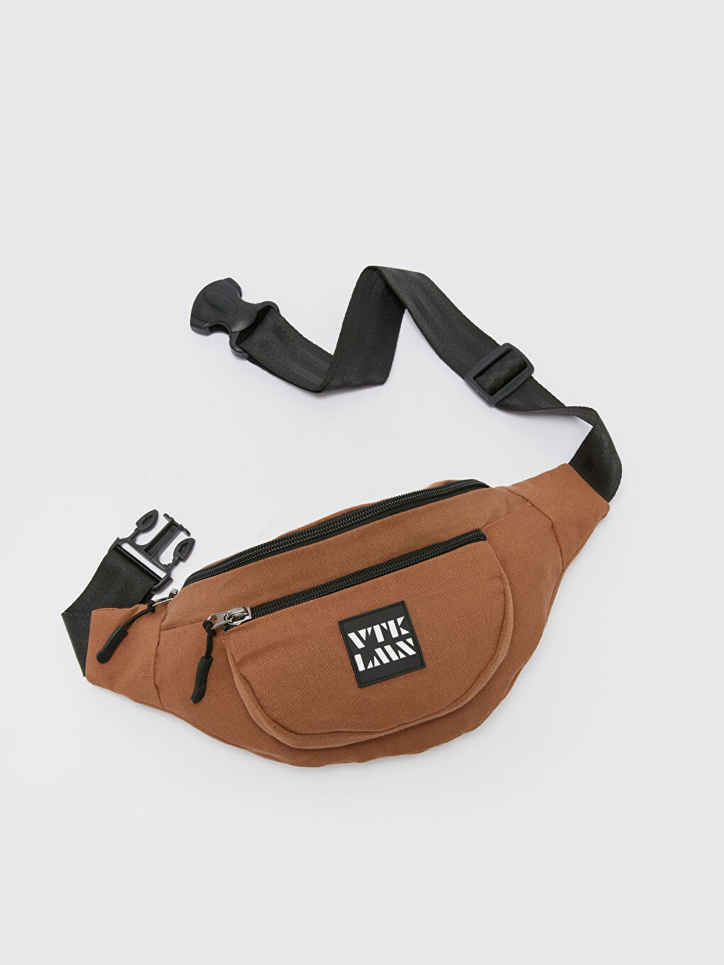 Kahverengi Etiket Detaylı Erkek Bel Çantası-2