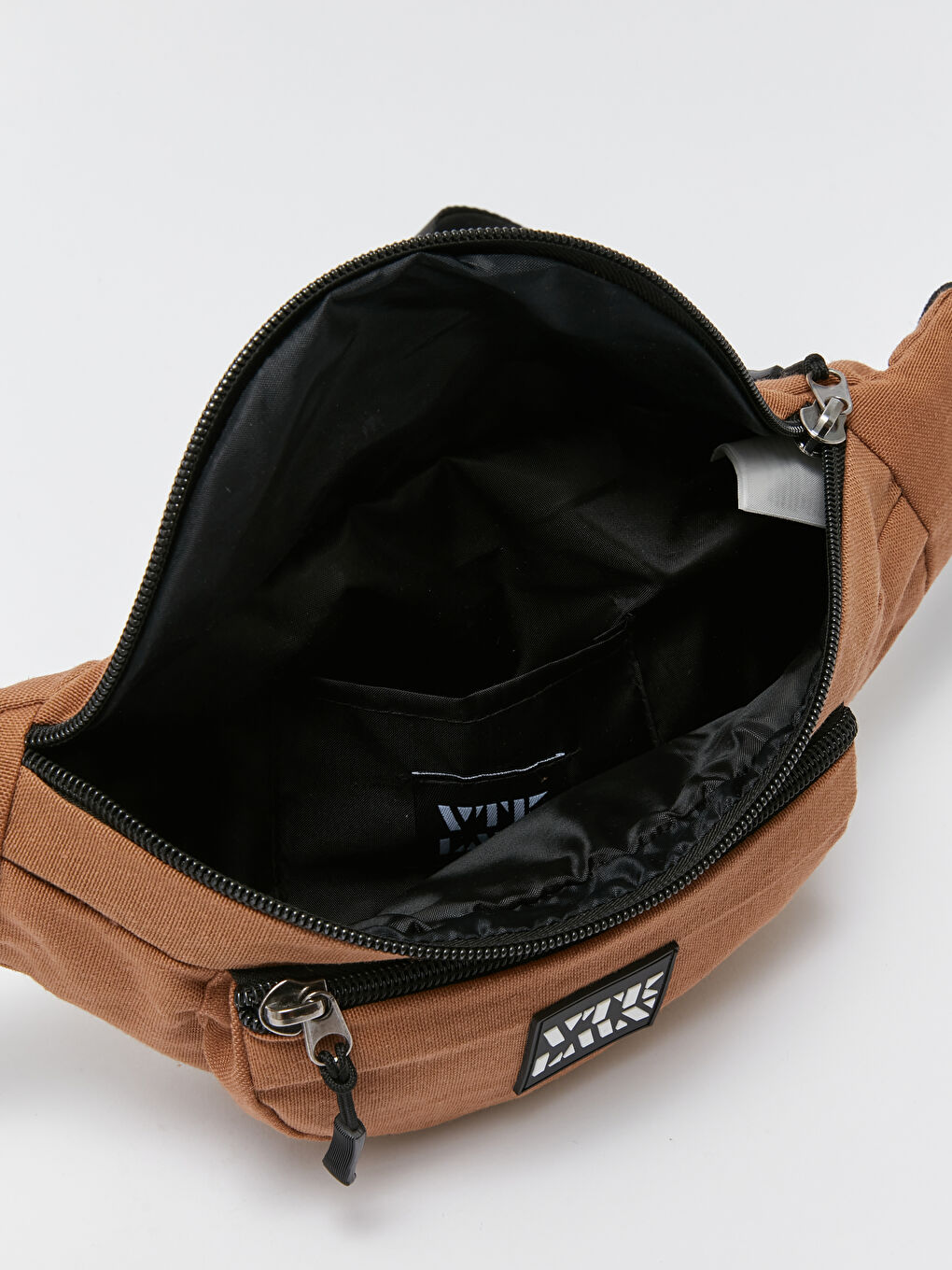 Kahverengi Etiket Detaylı Erkek Bel Çantası-4