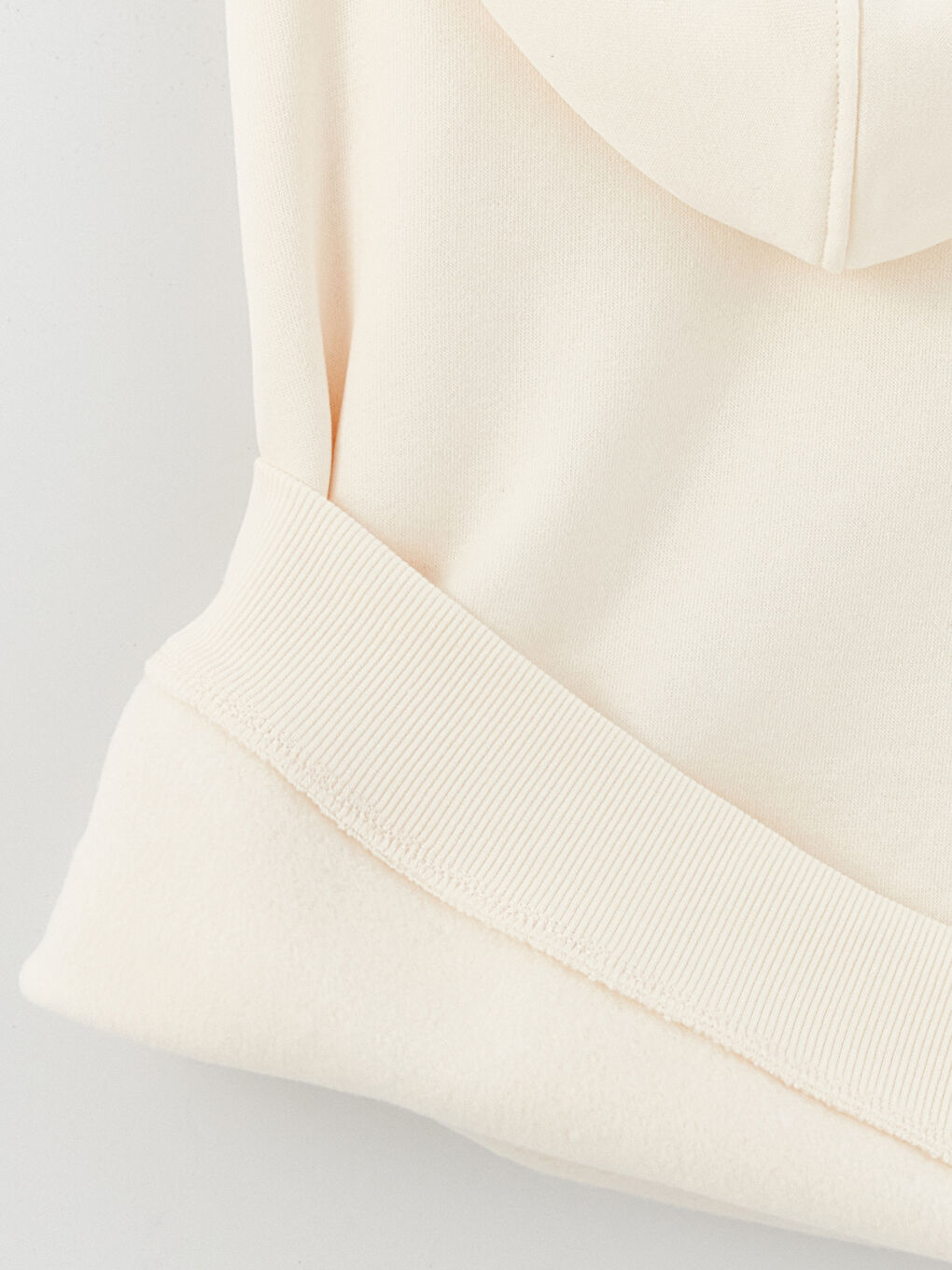 Ekru Baskılı Uzun Kollu Kız Çocuk Hoodie-2