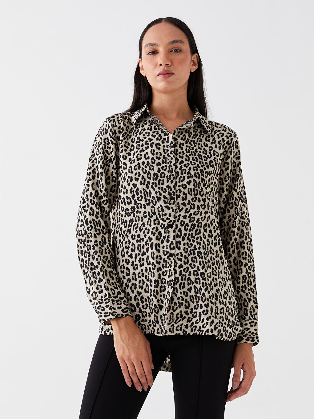 Patterned Long Sleeve Women's Shirt