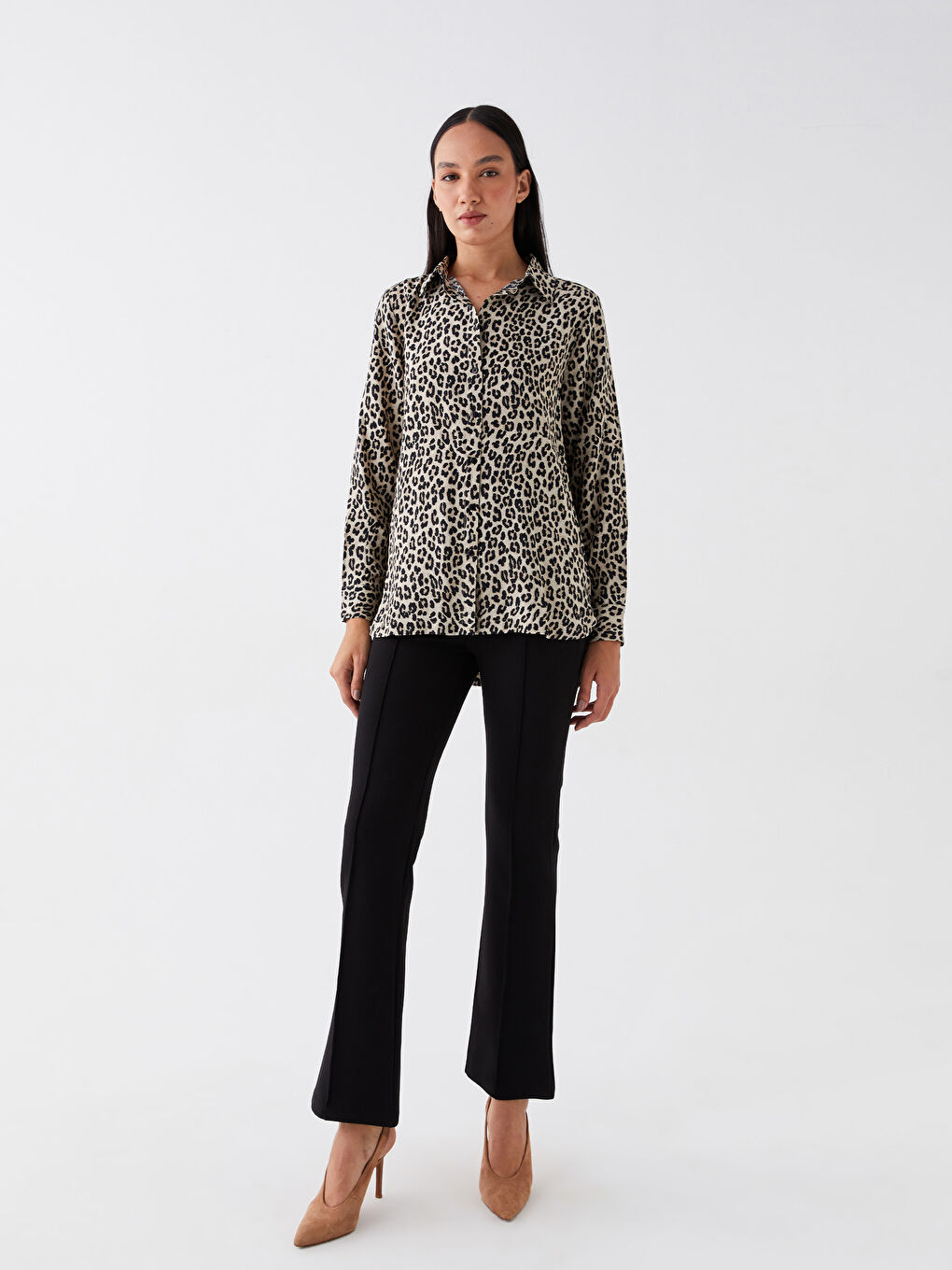 Patterned Long Sleeve Women's Shirt-2