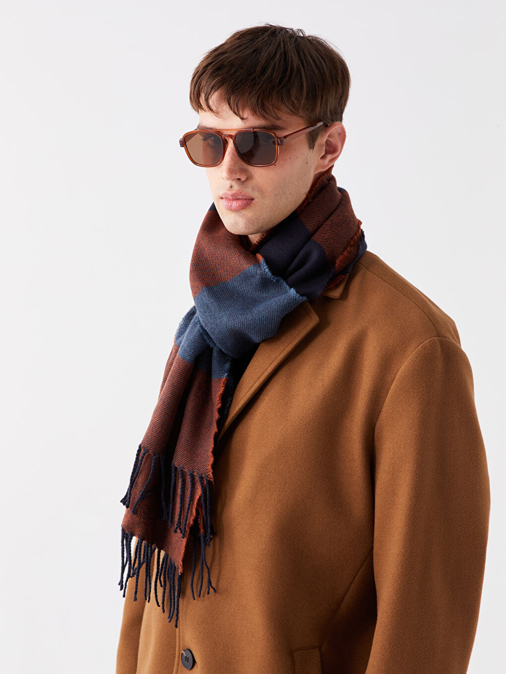 LCW ACCESSORIES Tassel Detailed Color Block Men's Scarf -W35907Z8-LF0