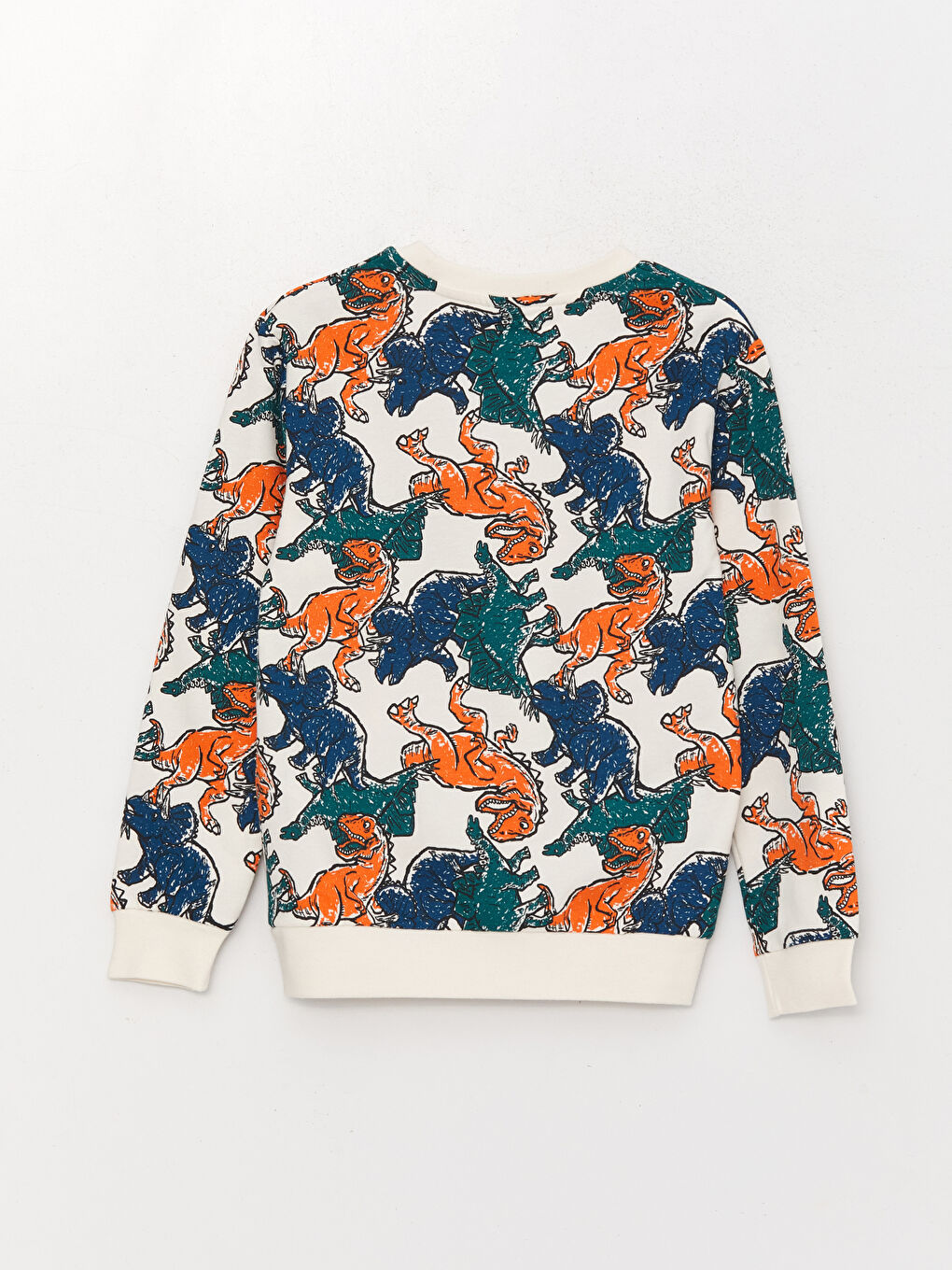 Turuncu Bisiklet Yaka Baskılı Uzun Kollu Erkek Çocuk Sweatshirt-1