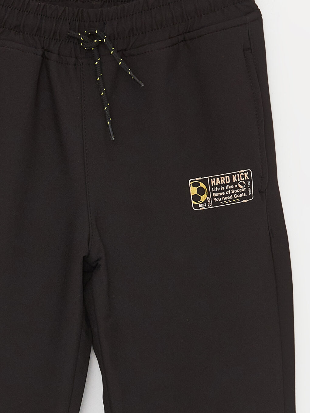 Siyah Beli Lastikli Baskılı Erkek Çocuk Jogger Pantolon-1