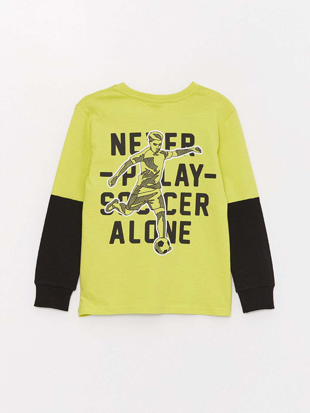 Crew Neck Printed Long Sleeve Boys' T-Shirt-2