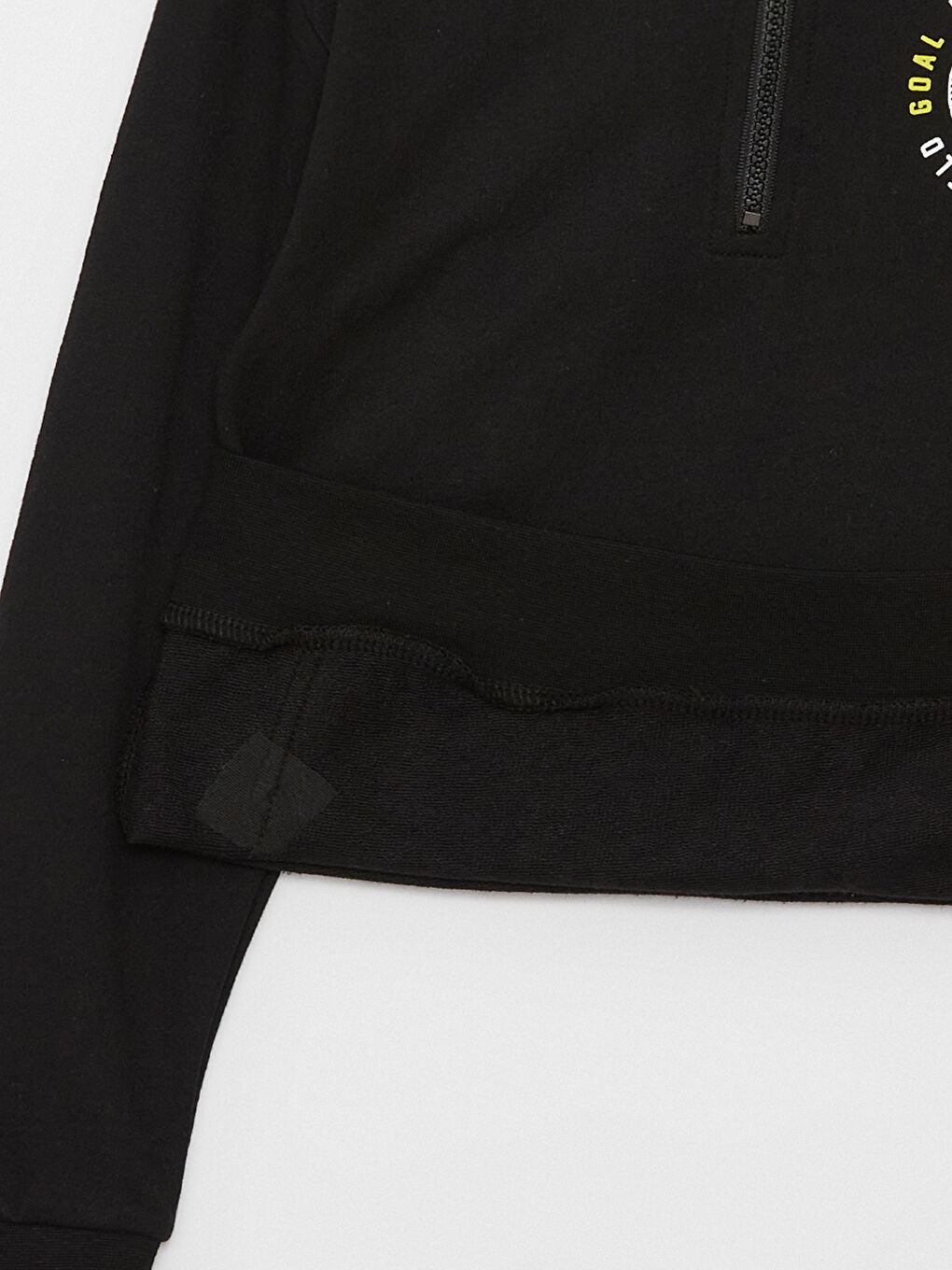 Siyah Kapüşonlu Baskılı Uzun Kollu Erkek Çocuk Sweatshirt-1