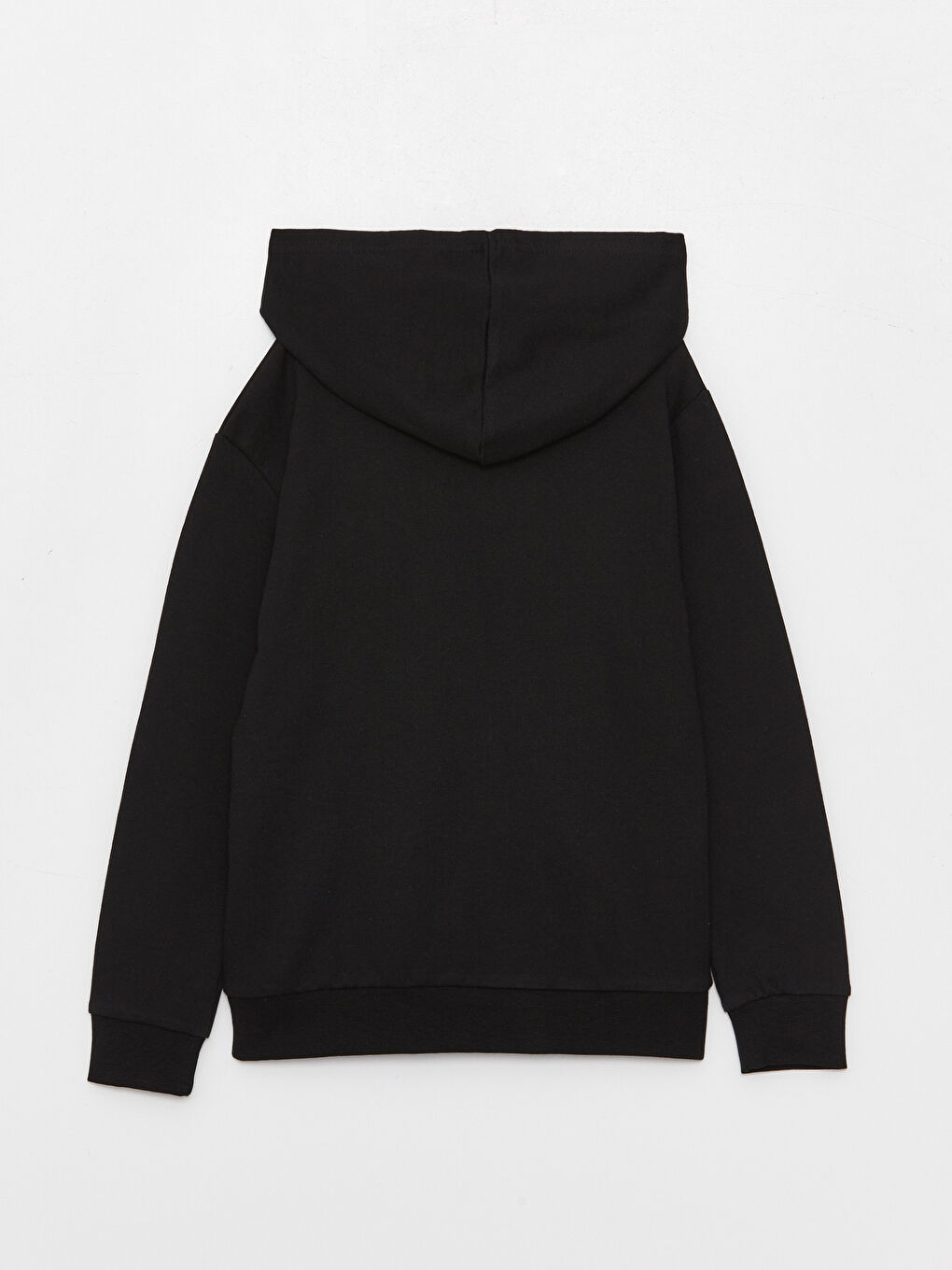 Siyah Kapüşonlu Baskılı Uzun Kollu Erkek Çocuk Sweatshirt-2