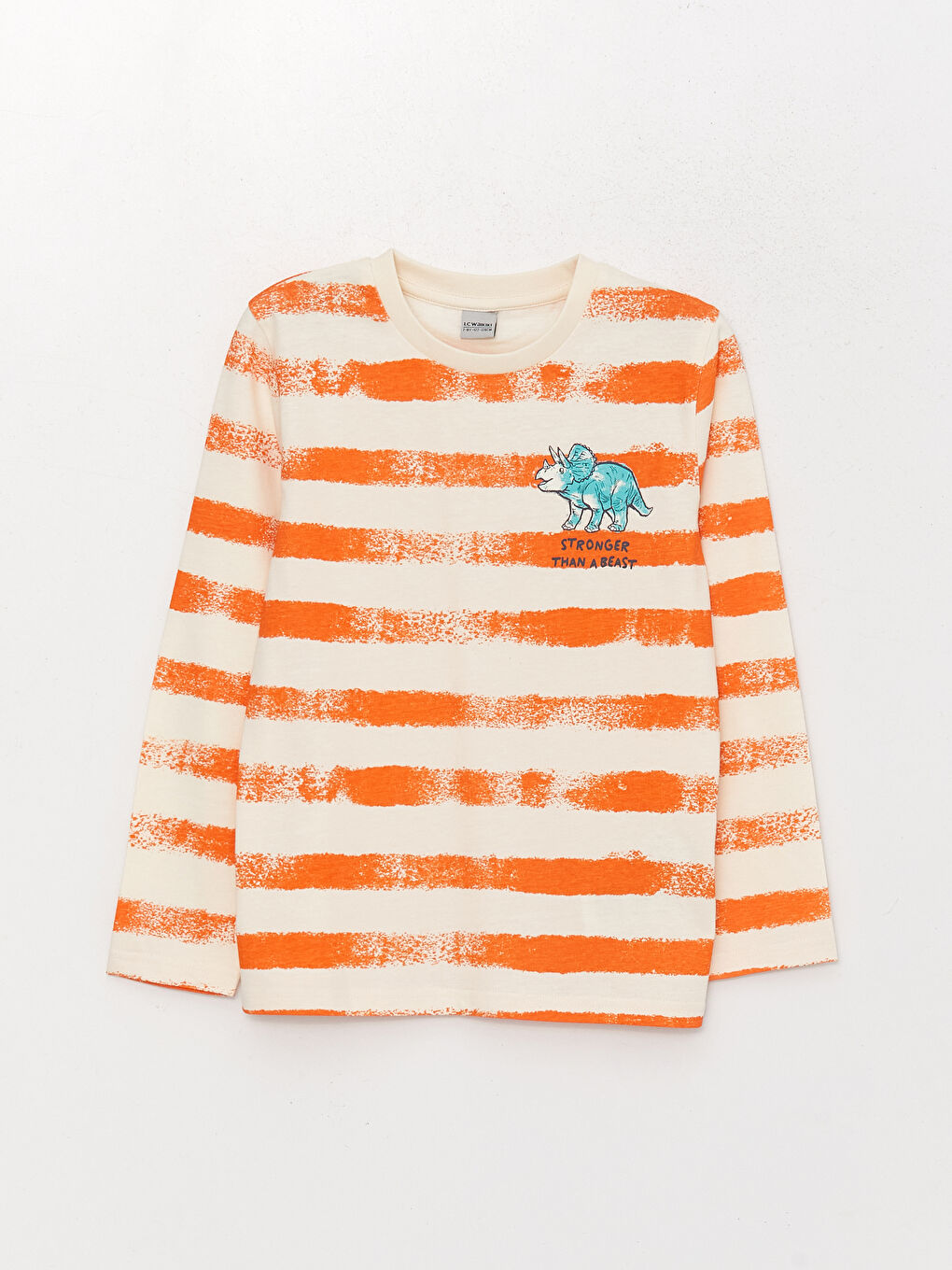 LCW Kids Bisiklet Yaka Baskılı Uzun Kollu Erkek Çocuk Tişört -W35946Z4-LSM