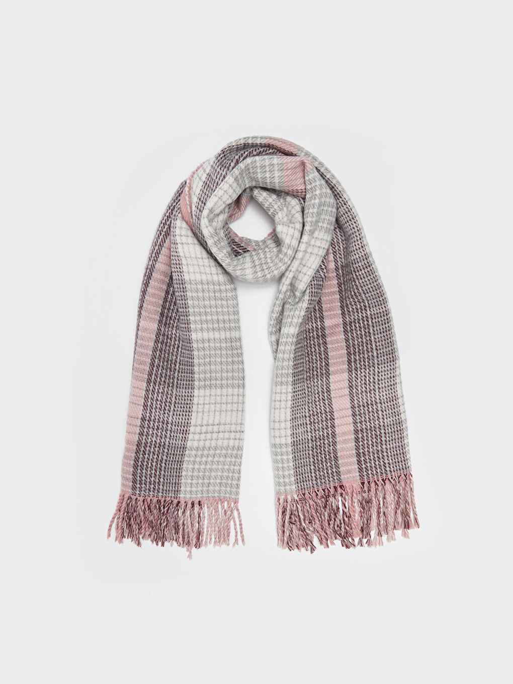 LCW ACCESSORIES Lila Saçaklı Desenli Kadın Atkı - 2