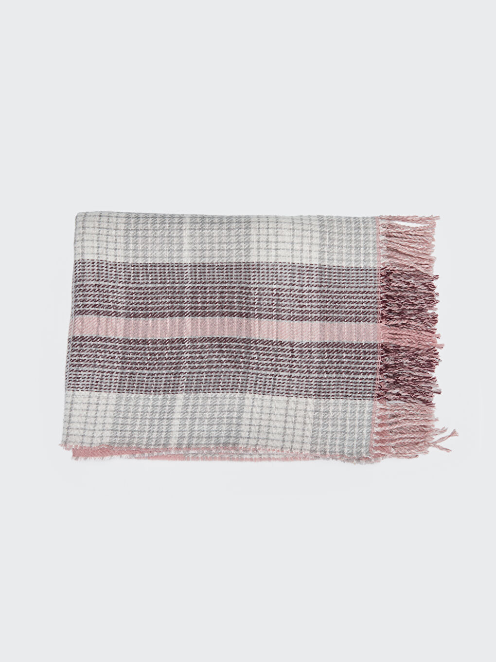 LCW ACCESSORIES Lila Saçaklı Desenli Kadın Atkı - 3